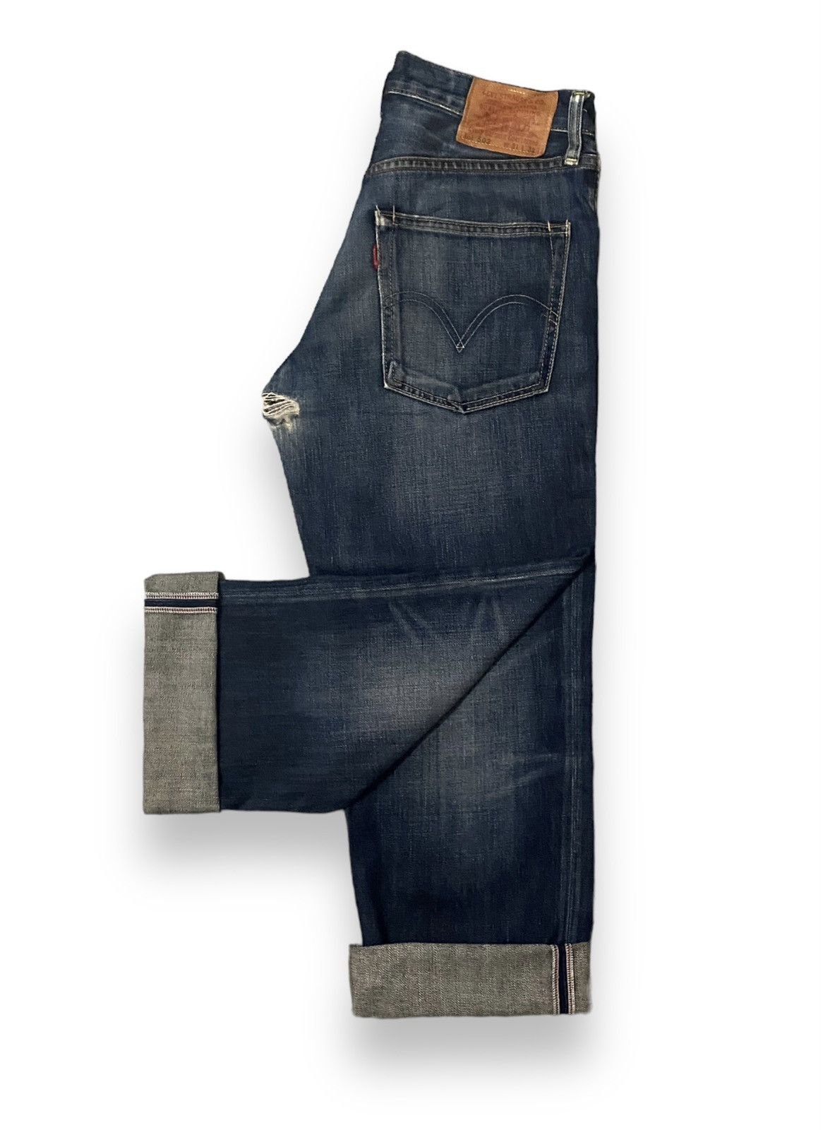 Japanese Brand × Levi's × Vintage Vintage Levis 502 Selvedge 4459 Button Distress Straight d' Size US 33 - 1 Thumbnail