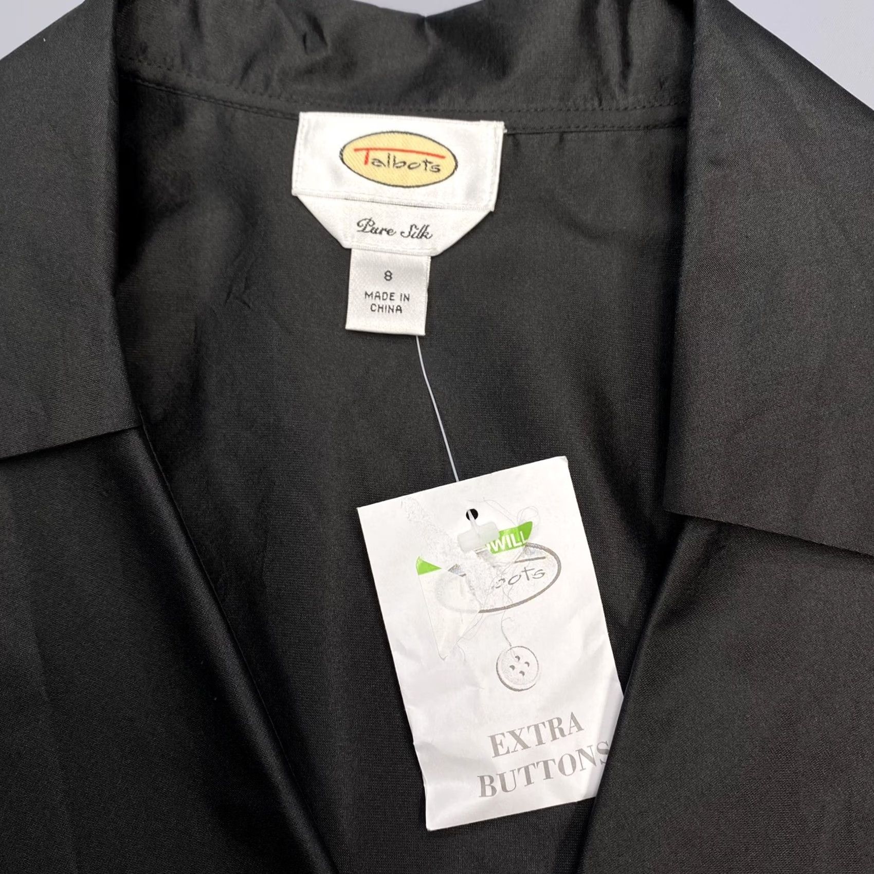 Talbots Talbots Blouse Womens 8 Silk Tie Buckle French Cuff Wrap Collared 8 Black Size M / US 6-8 / IT 42-44 - 4 Thumbnail