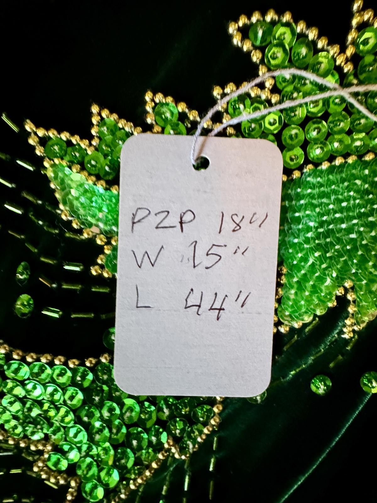 Thom Browne Vintage Cheongsam Green Velvet Dress with Sequin Leaf Detail Size S / US 4 / IT 40 - 6 Thumbnail