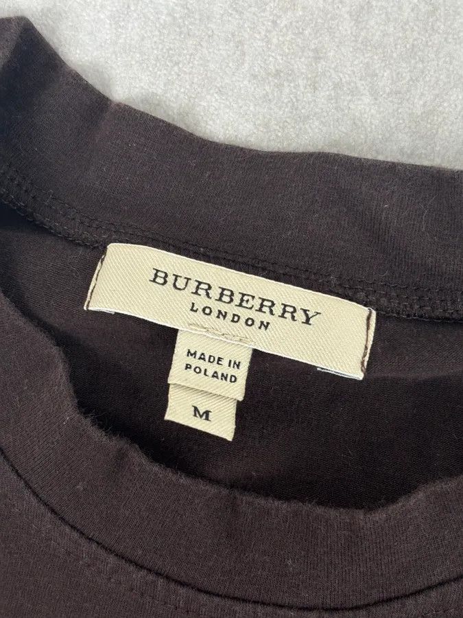 Burberry Burberry Brown Cotton Check Shoulder Panel Longsleeve T-Shirt Size S / US 4 / IT 40 - 8 Thumbnail