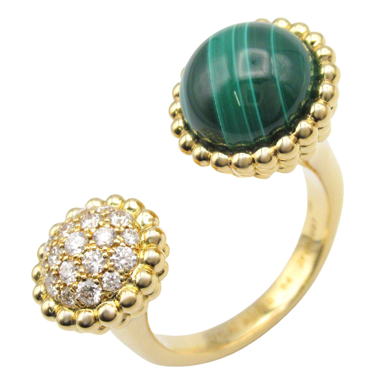 Van Cleef & Arpels Van Cleef Arpels Kurul Entree Les Door Ring Malachite Diamond K18 (Yellow Gold) Green Clear Size ONE SIZE - 1 Thumbnail