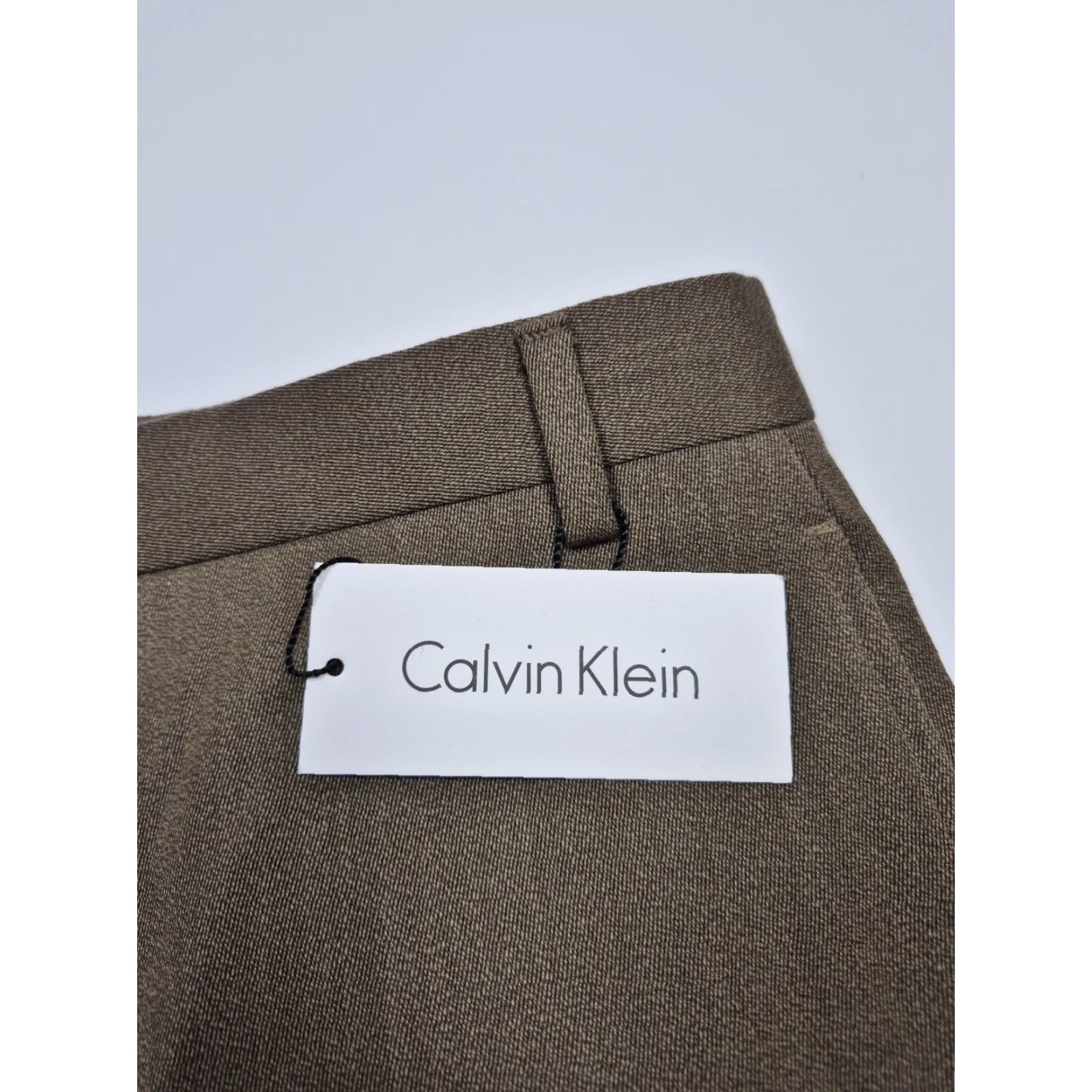 Calvin Klein Calvin Klein Dress Pants Mens 46 Wool Flat Front Straight Leg Brown NWT Unhemmed Classic Formal Business Pants Size US 30 / EU 46 - 3 Thumbnail
