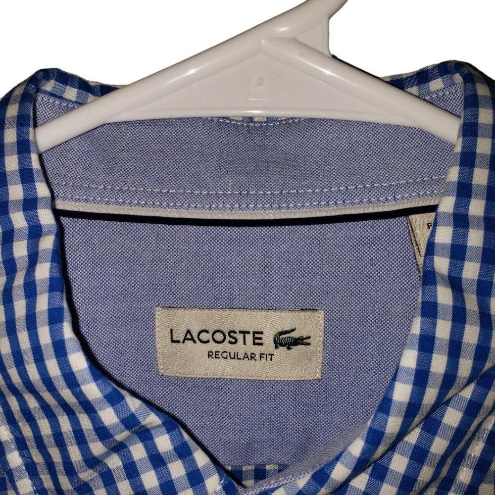 Lacoste CT105 Lacoste Men's Blue & White Checkered Shirt Size US L / EU 52-54 / 3 - 3 Thumbnail