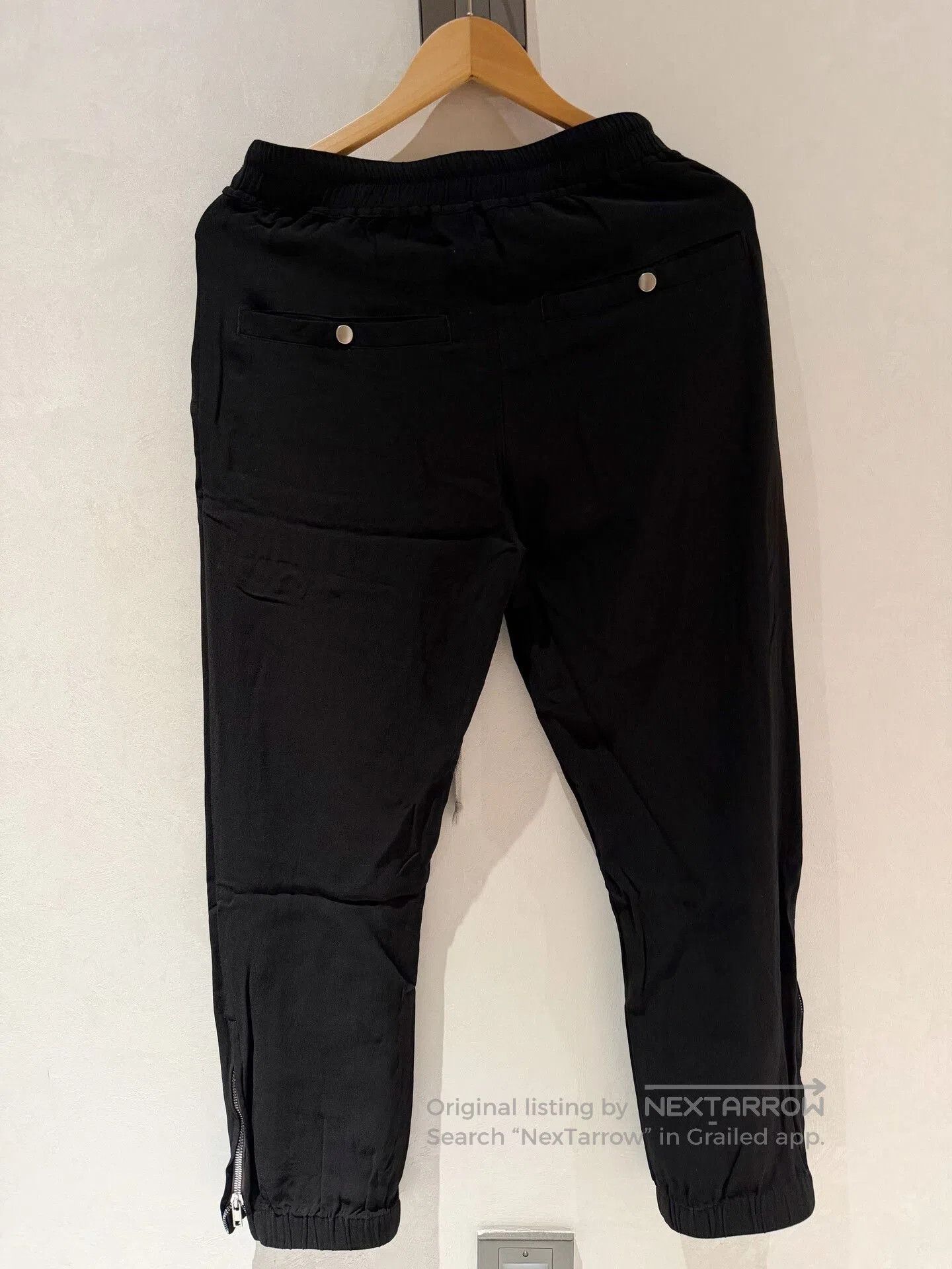 Rick Owens Rick Owens Main Line Black Side Zip Drawstring Pants. Size US 40 / EU 56 - 2 Thumbnail