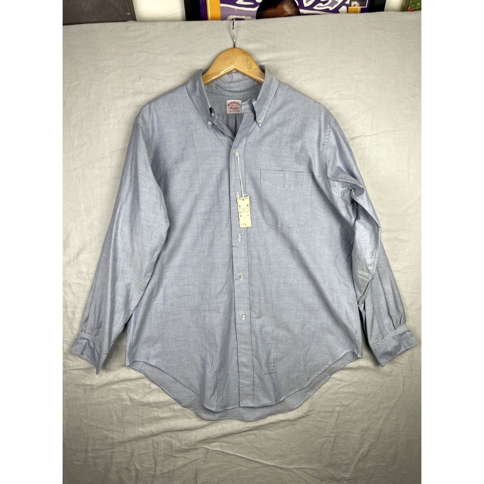 Brooks Brothers VINTAGE Brooks Brothers Shirt Mens 16.5-3 Blue Oxford Button Down Long Sleeve 2XL Regular Navy Blue Chinstrap? Size US XXL / EU 58 / 5 - 2 Thumbnail