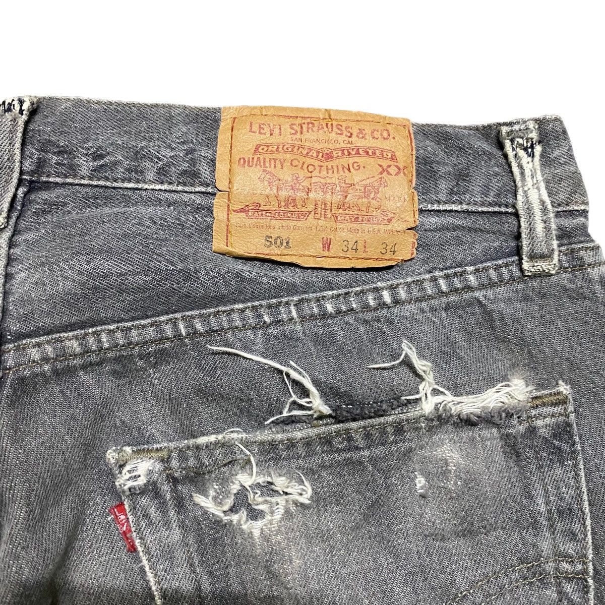 Levi's Vintage 90s Levis 501 Distressed Jeans Size US 33 - 16 Thumbnail