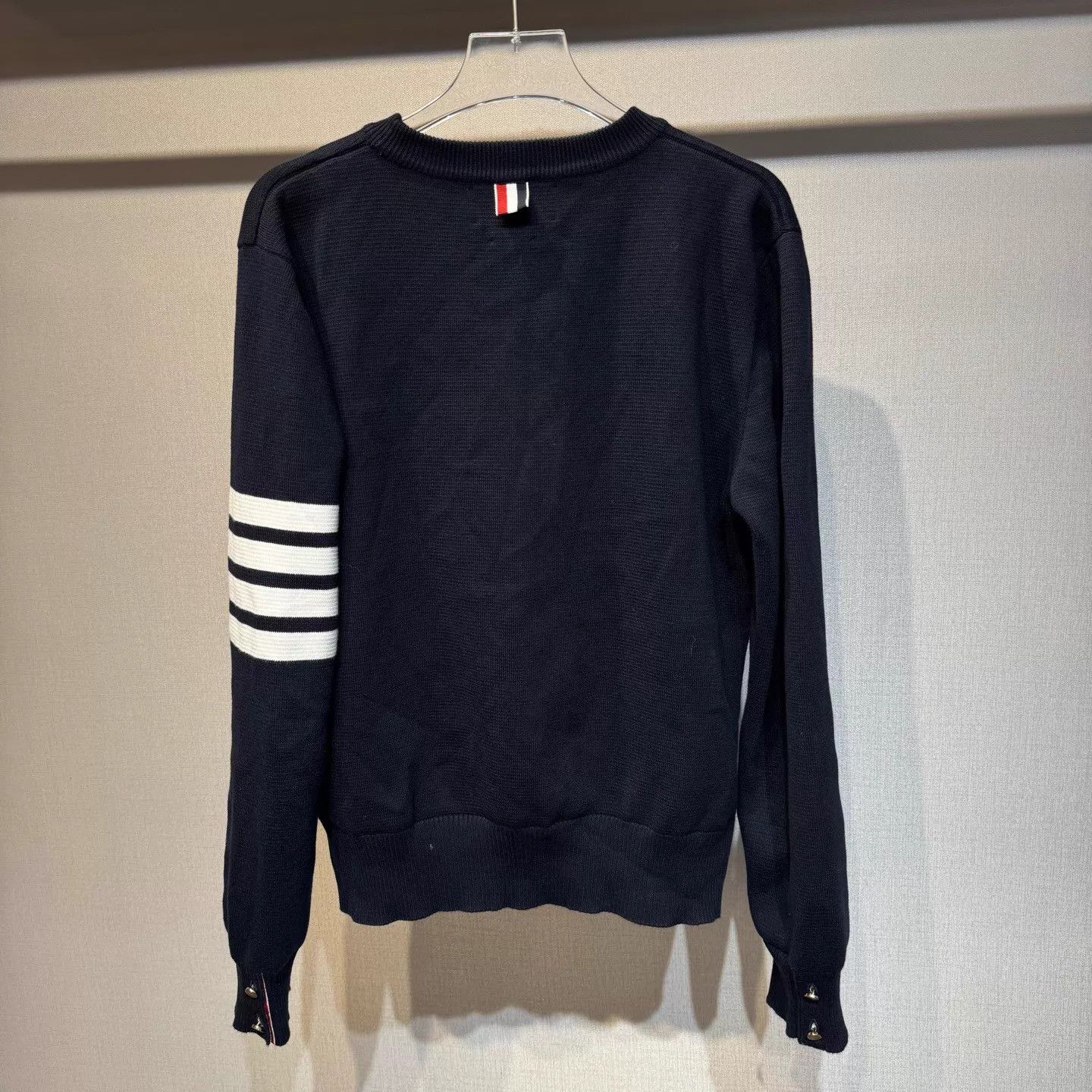 Thom Browne New THOM BROWNE Navy Waffle Crewneck Sweatshirt Size 1 Size S / US 4 / IT 40 - 2 Thumbnail