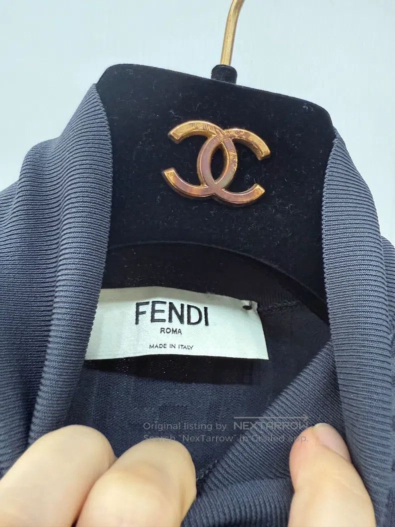 Fendi Fendi Monogrammed Grey Knit Sleeveless Dress Size S / US 4 / IT 40 - 4 Thumbnail