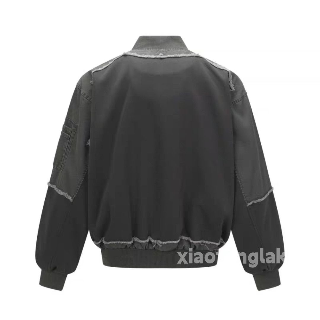 Vintage Unisex washed faded punk patchwork bomber jacket Size US XL / EU 56 / 4 - 2 Thumbnail
