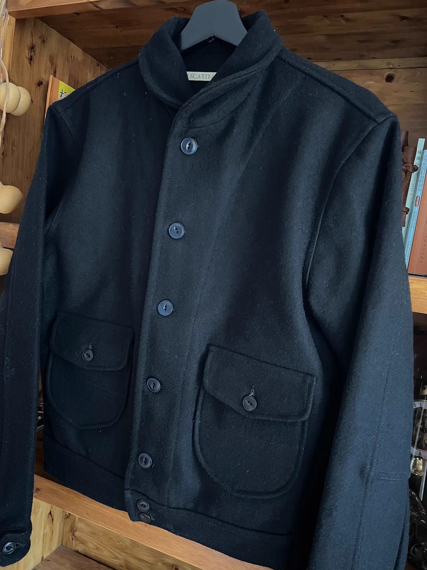 Scarti-Lab SCARTI LAB ITALY SHAWL COLLAR WOOL JACKET BLACK M Size US M / EU 48-50 / 2 - 3 Thumbnail