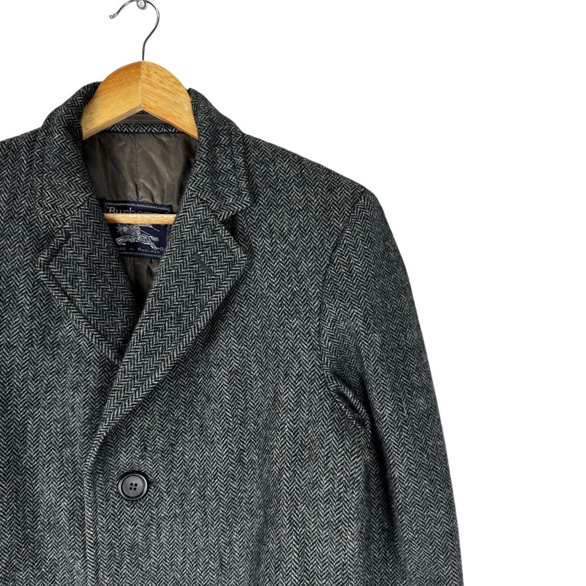 Burberry 🔥BURBERRY HERRINGBONE WOOL OVERCOAT LONG JACKET Size US S / EU 44-46 / 1 - 3 Thumbnail