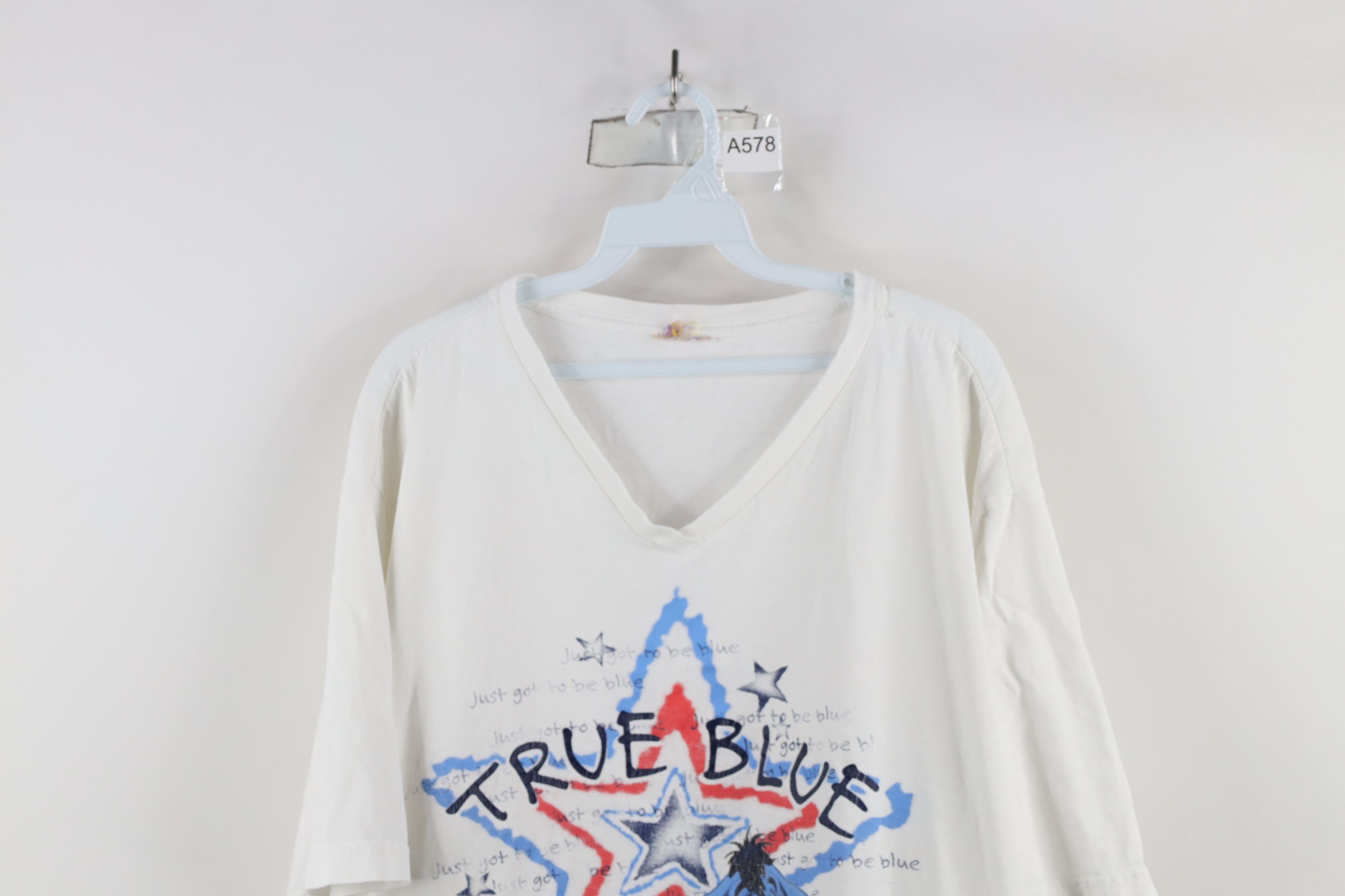 Disney × Vintage Vintage 90s Disney Winnie the Pooh Eeyore V-neck T-Shirt Size 4XL / US 24-26 - 2 Thumbnail