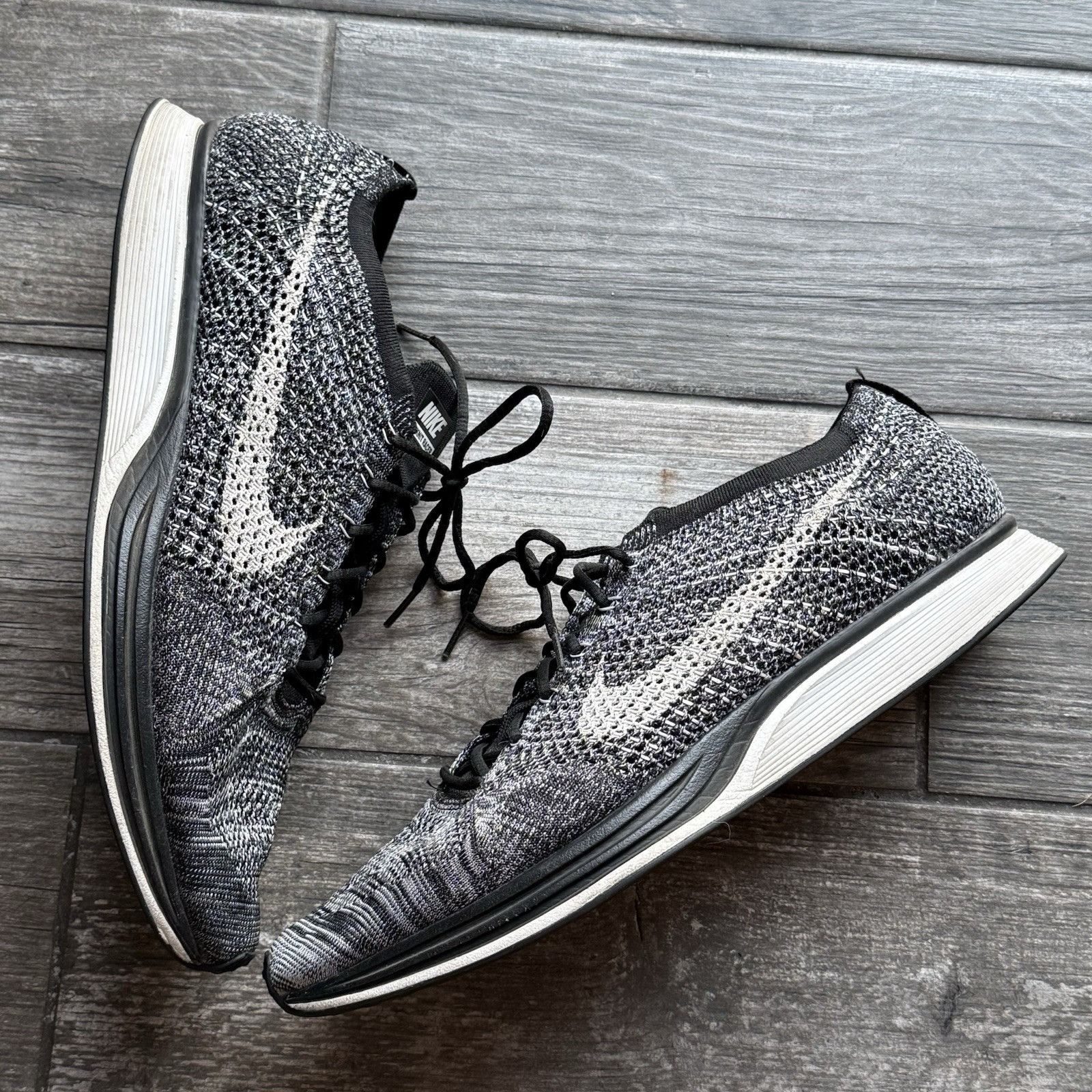 Nike NIKE FLYKNIT RACER 2.0 OREO BLACK WHITE RUNNING SHOES MEN'S Size US 15 / EU 48 - 1 Thumbnail