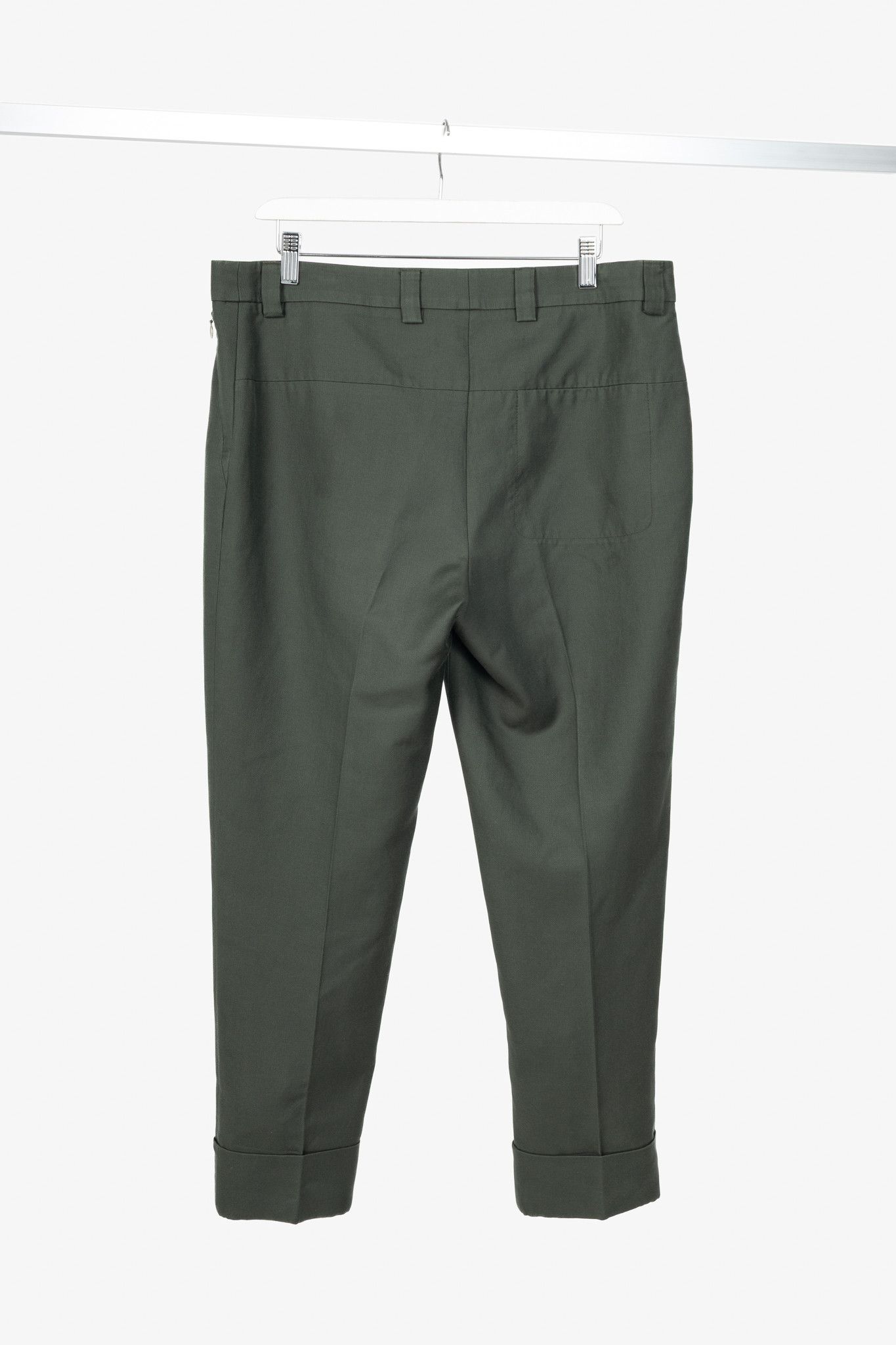 Akris Akris Maxima Green Cotton & Silk Twill Cropped Trousers Size 32" / US 10 / IT 46 - 2 Thumbnail