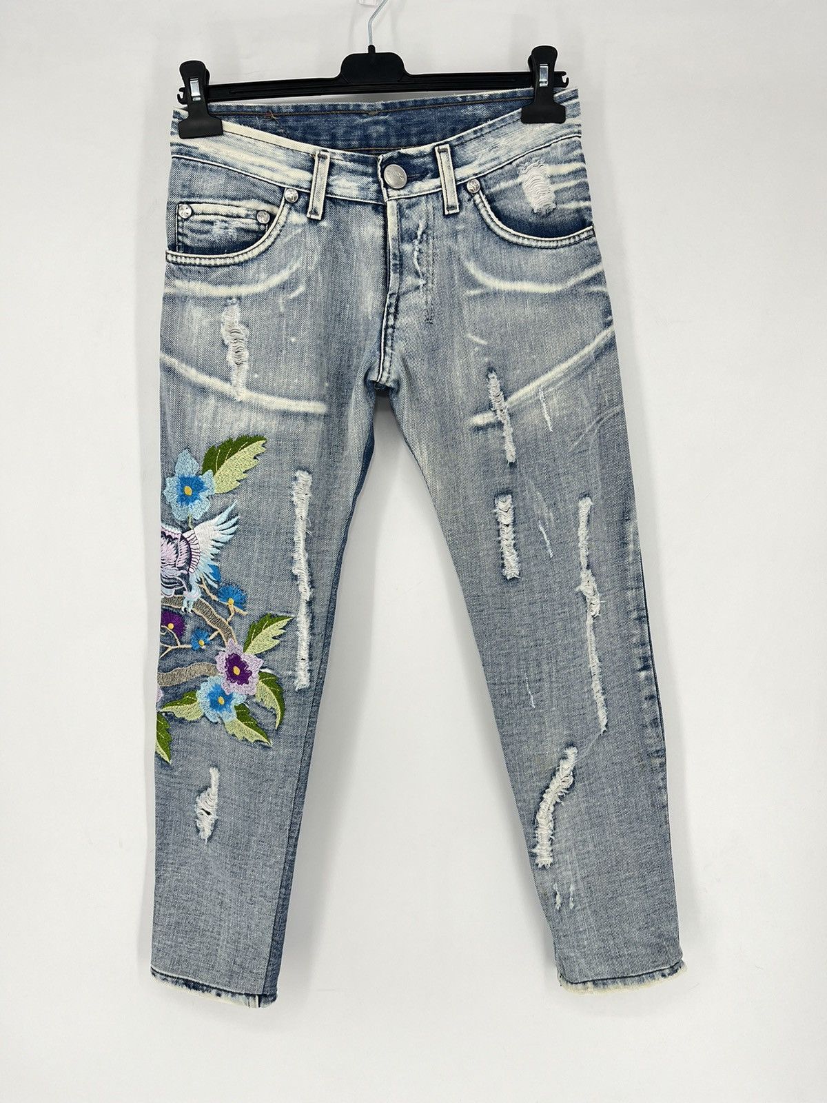 Vintage Rare Men's Jeans With Embroidered Flowers Japanese Brand Size US 28 / EU 44 - 2 Thumbnail