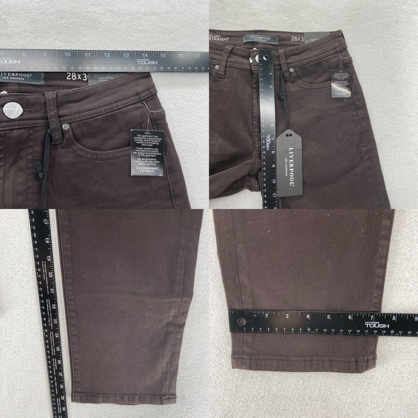 Vintage Liverpool Jeans Relaxed Straight 5 Pocket Pants Mens 28x30 Brown Stretch Casual NWT Size US 28 / EU 44 - 8 Thumbnail