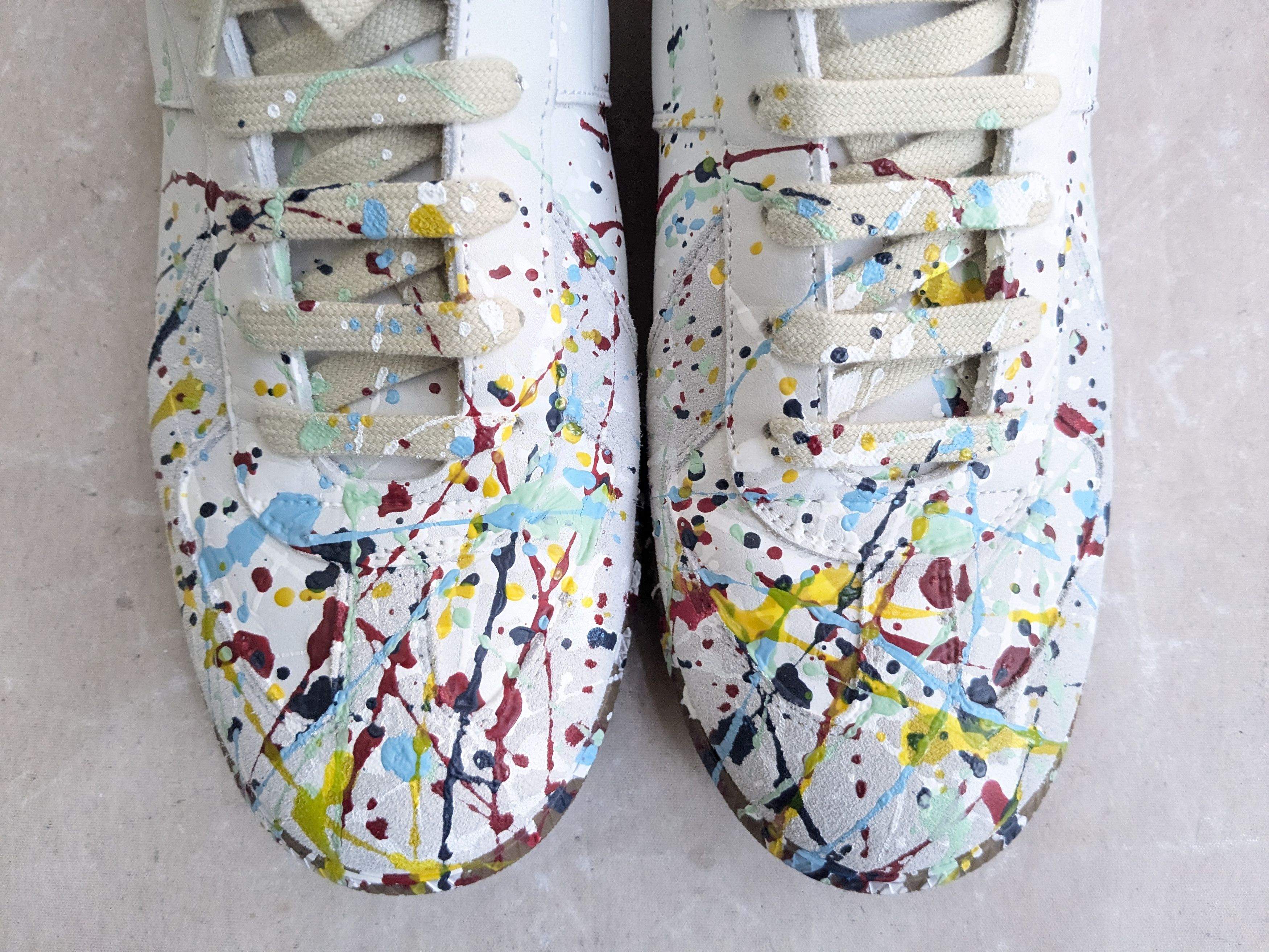 Maison Margiela Paint Splatter Replica GATs 10 43 White Low Tops Size US 10 / EU 43 - 3 Thumbnail