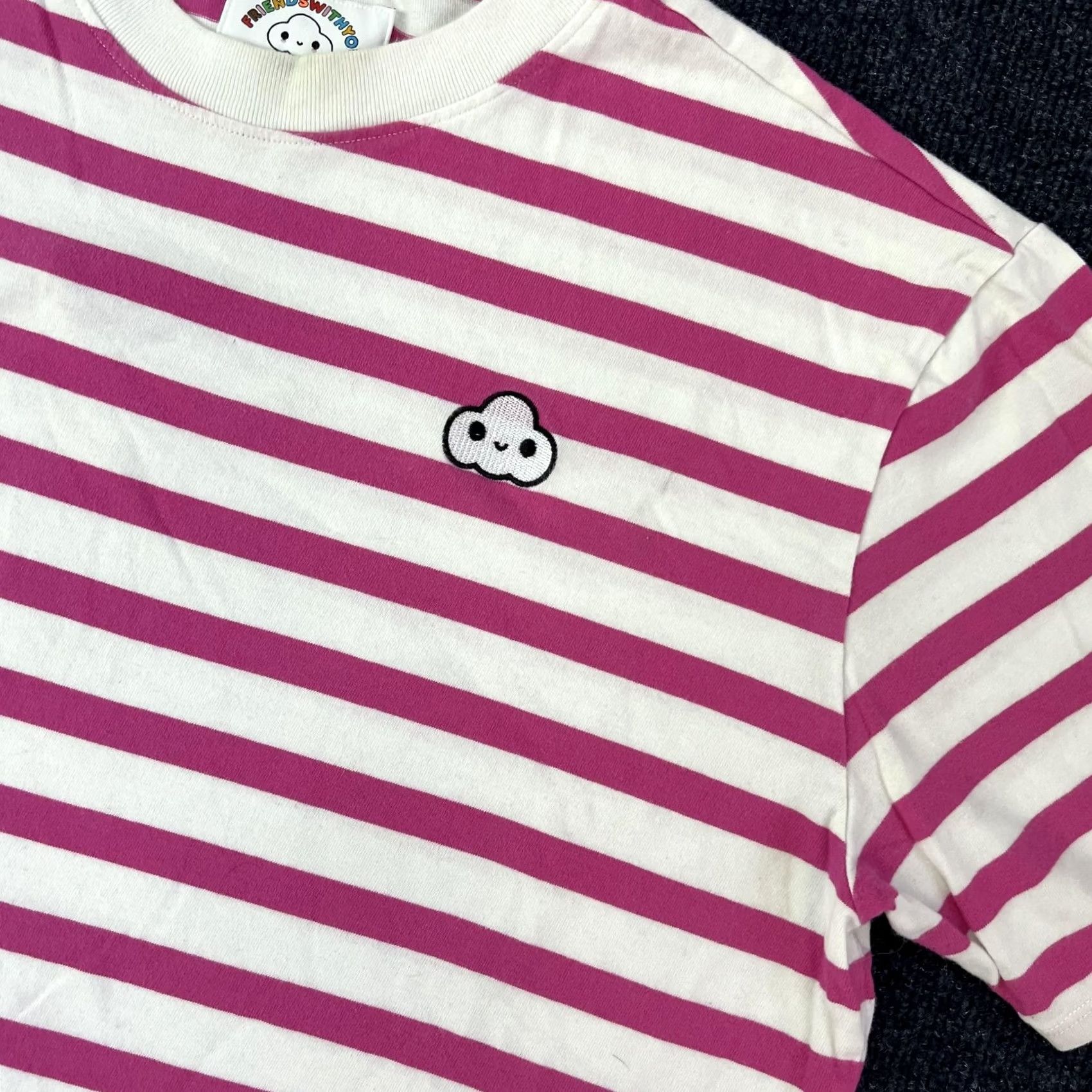 Guess Guess FriendsWithYou Shirt Mens Medium Pink Stripe Cloud Graphic Tee T-Shirt Size US M / EU 48-50 / 2 - 2 Thumbnail