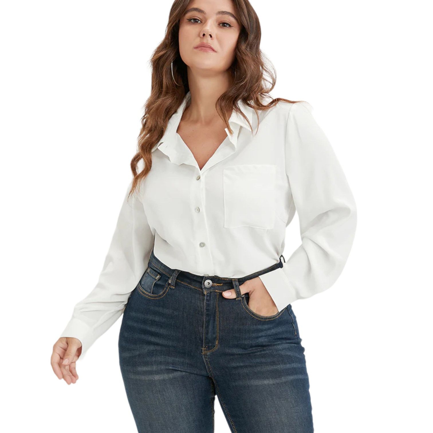 Other BloomChic White Long Sleeve Collared Shirt Size 12 NEW Size XL / US 12-14 / IT 48-50 - 2 Thumbnail