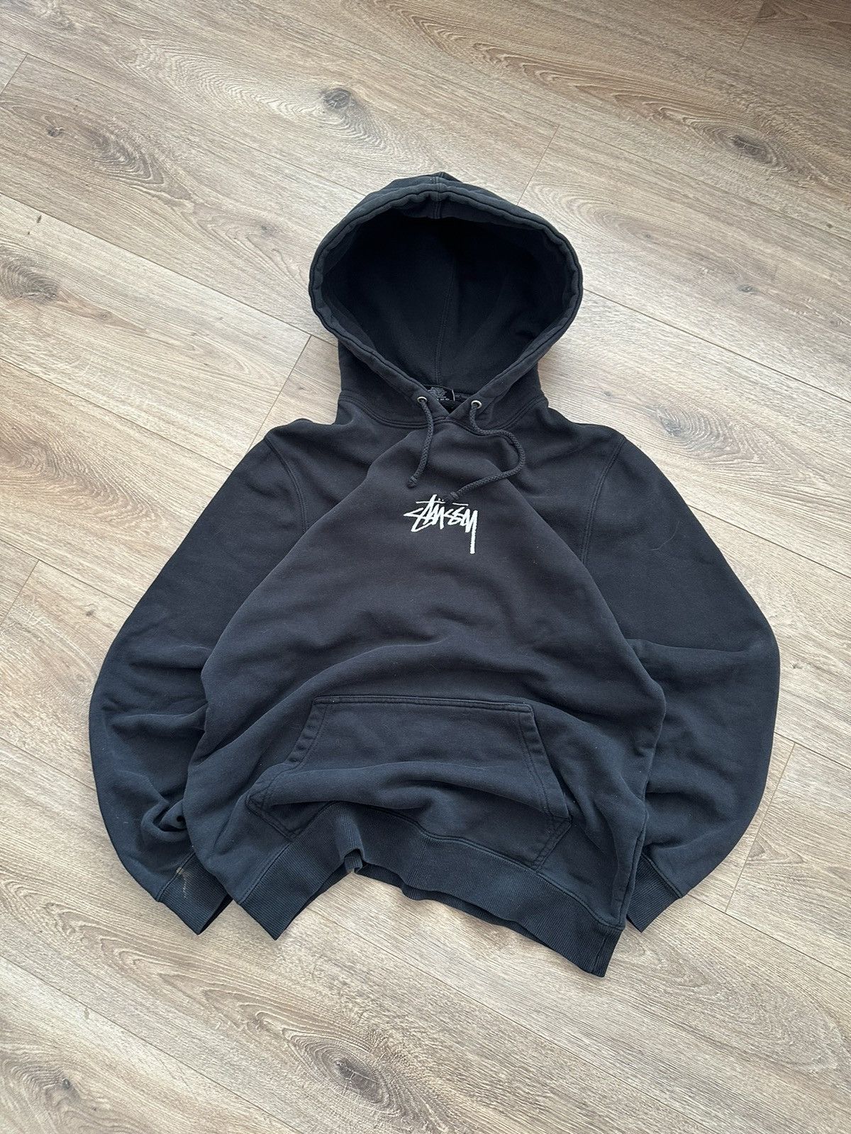 Stussy 🔥VINTAGE STUSSY EMBROIDERED CENTRE LOGO FADED HOODIE🔥 Size US M / EU 48-50 / 2 - 1 Thumbnail