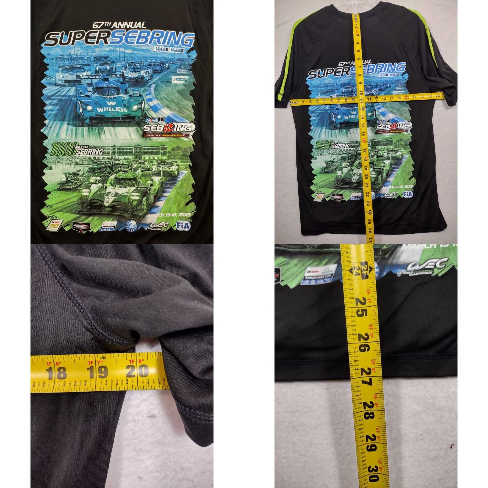 Vintage Sport-Tek Super Sebring T-Shirt Mens Medium Black Short Sleeve Graphic Classic Racing Size US M / EU 48-50 / 2 - 8 Thumbnail