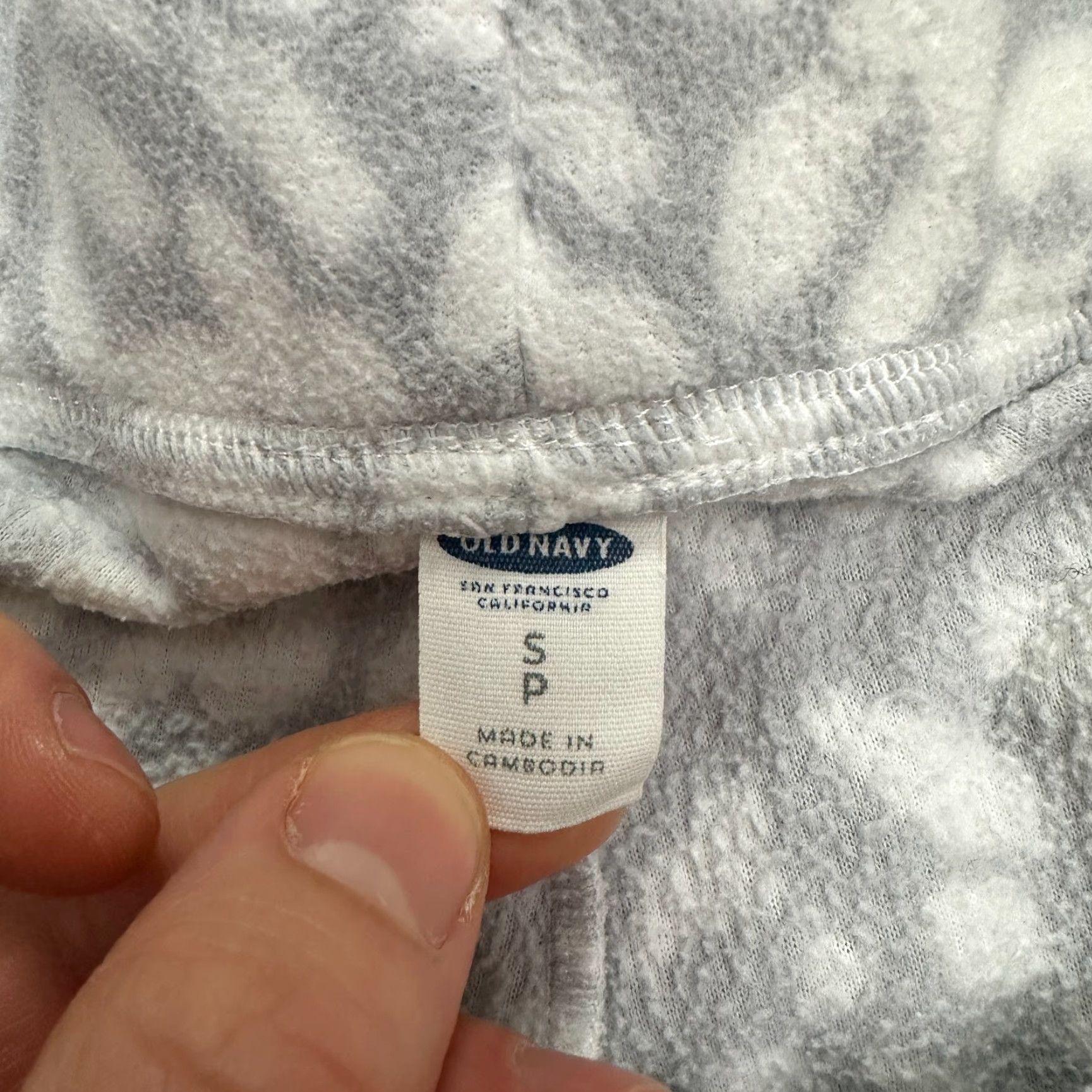 Old Navy OLD NAVY Lounge Pants Womens Petite Small White Geometric Fleece Mid Rise Straight Size 28" / US 6 / IT 42 - 7 Thumbnail
