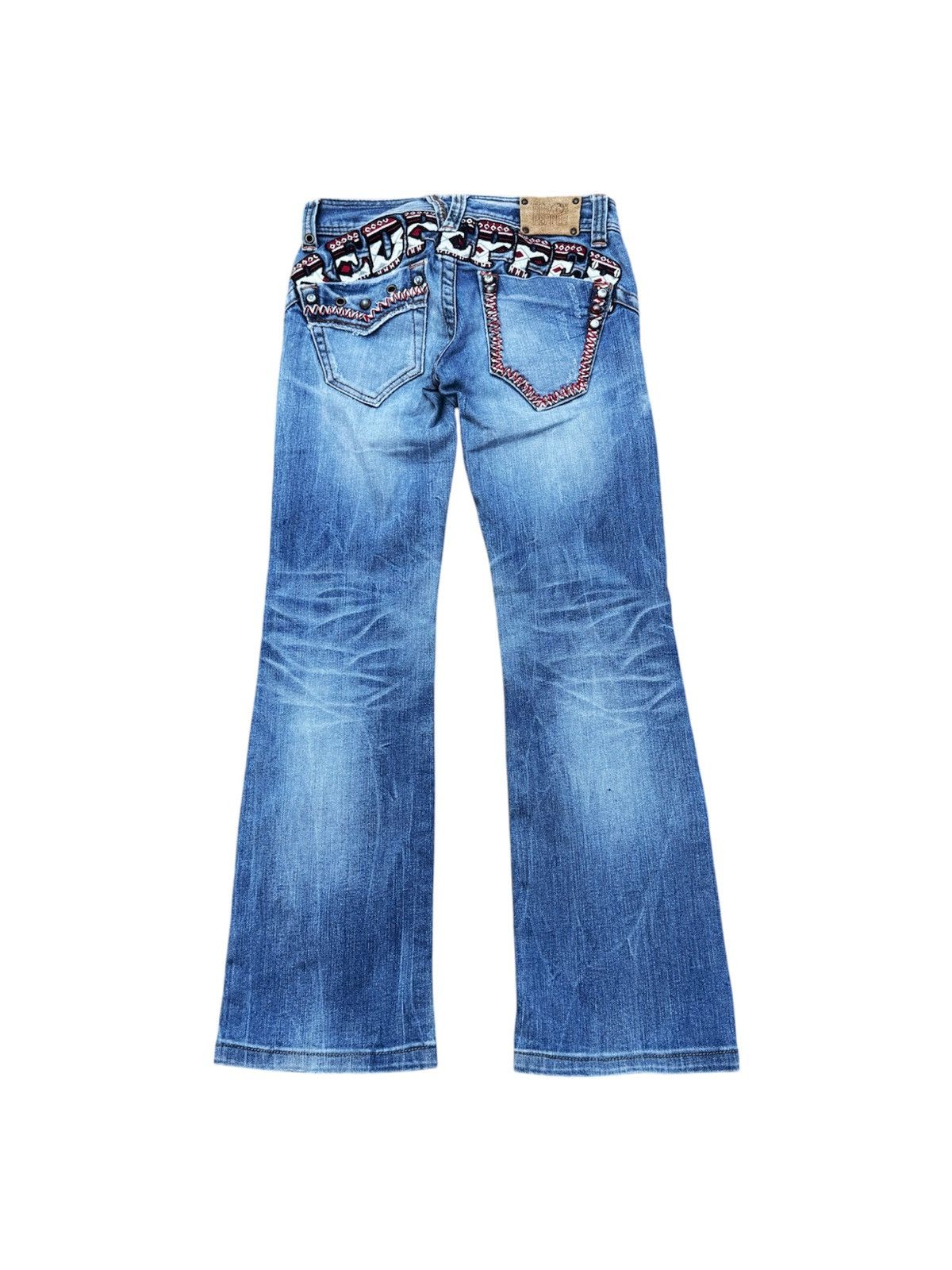 Christian Audigier RED PAPPER Japan Flare Jeans Studded Vkei Gothic Size 24" / US 00 / IT 34 - 2 Thumbnail