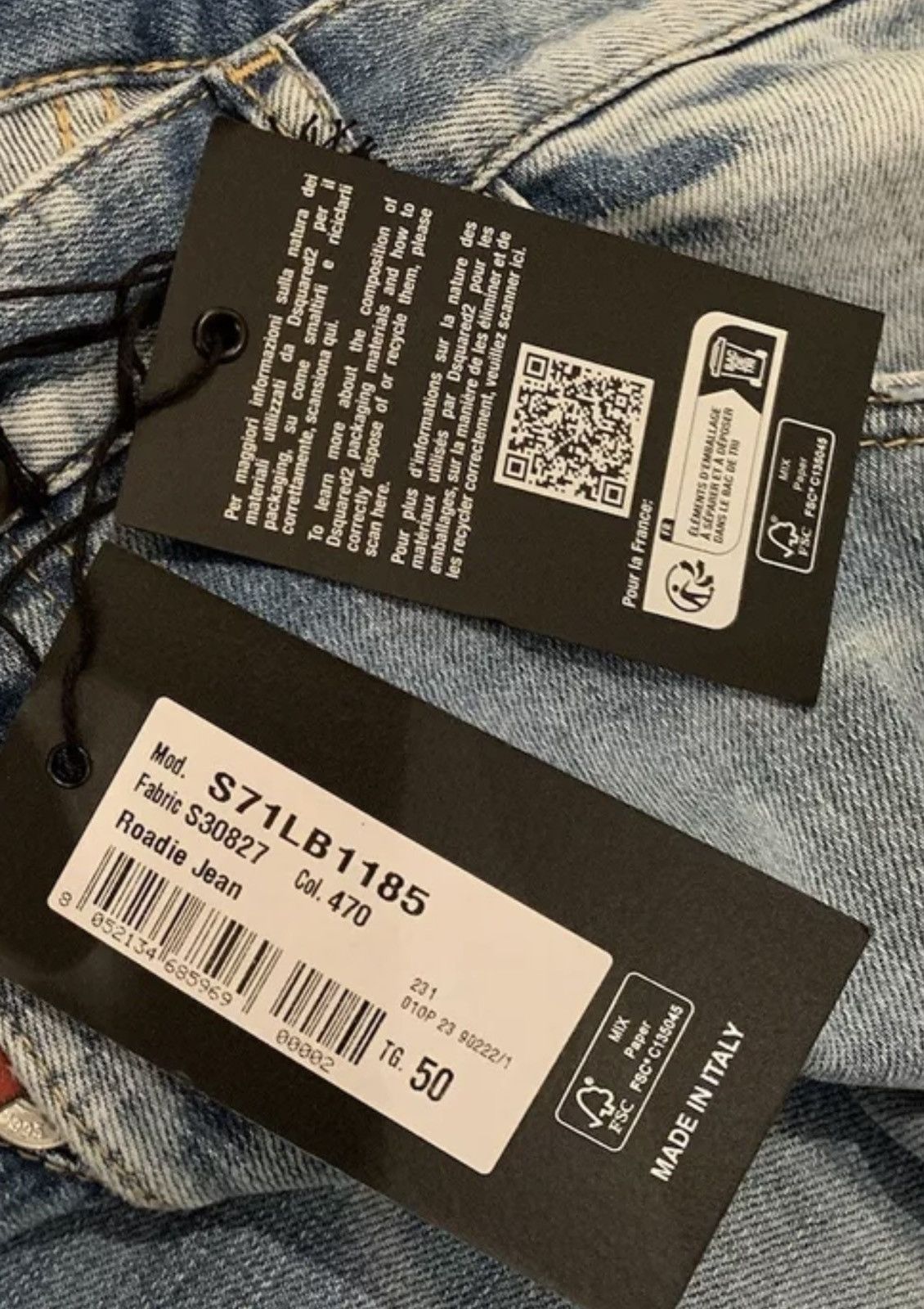 Dsquared2 Dsquared2 DSQUARED2 ROADIE JEANS BLUE SIZE 50 Waist 38 Inch Size US 34 / EU 50 - 10 Thumbnail