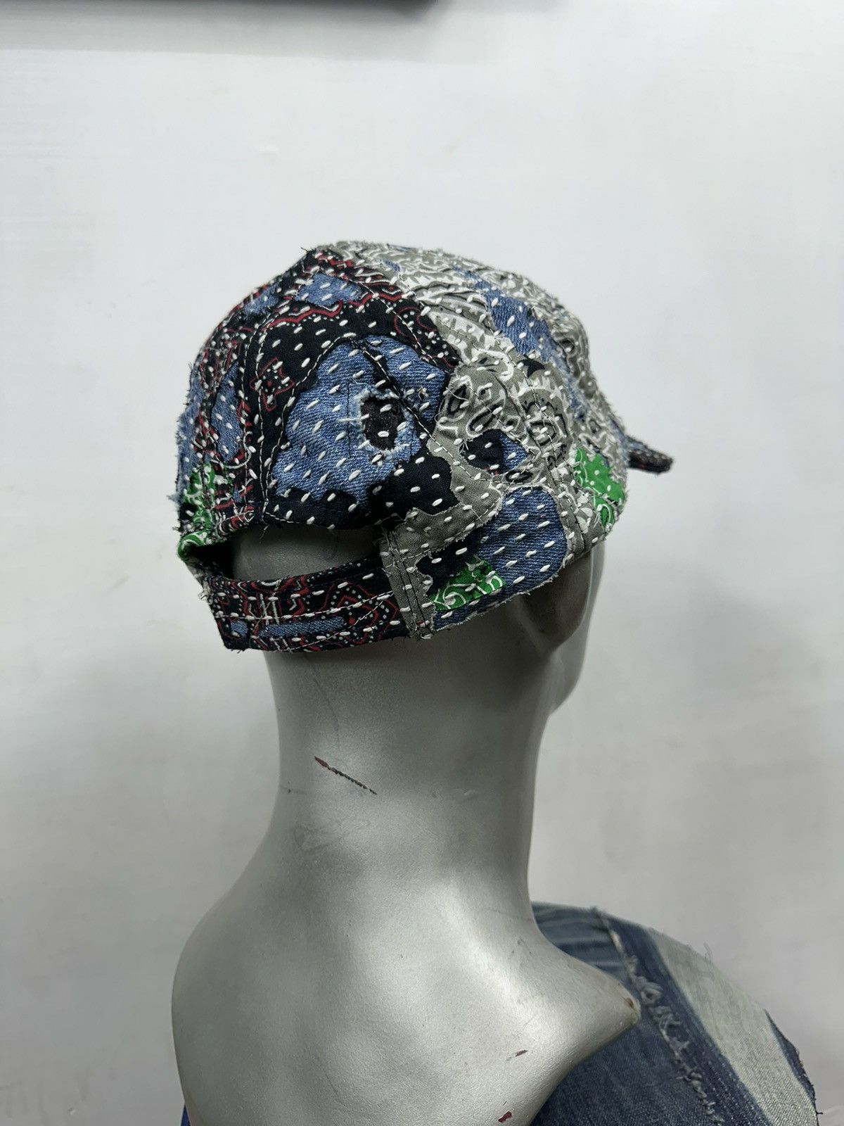 Art Comes First × Handmade Custom Made Distressed Paisley Patchwork Boro hats Size ONE SIZE - 7 Thumbnail