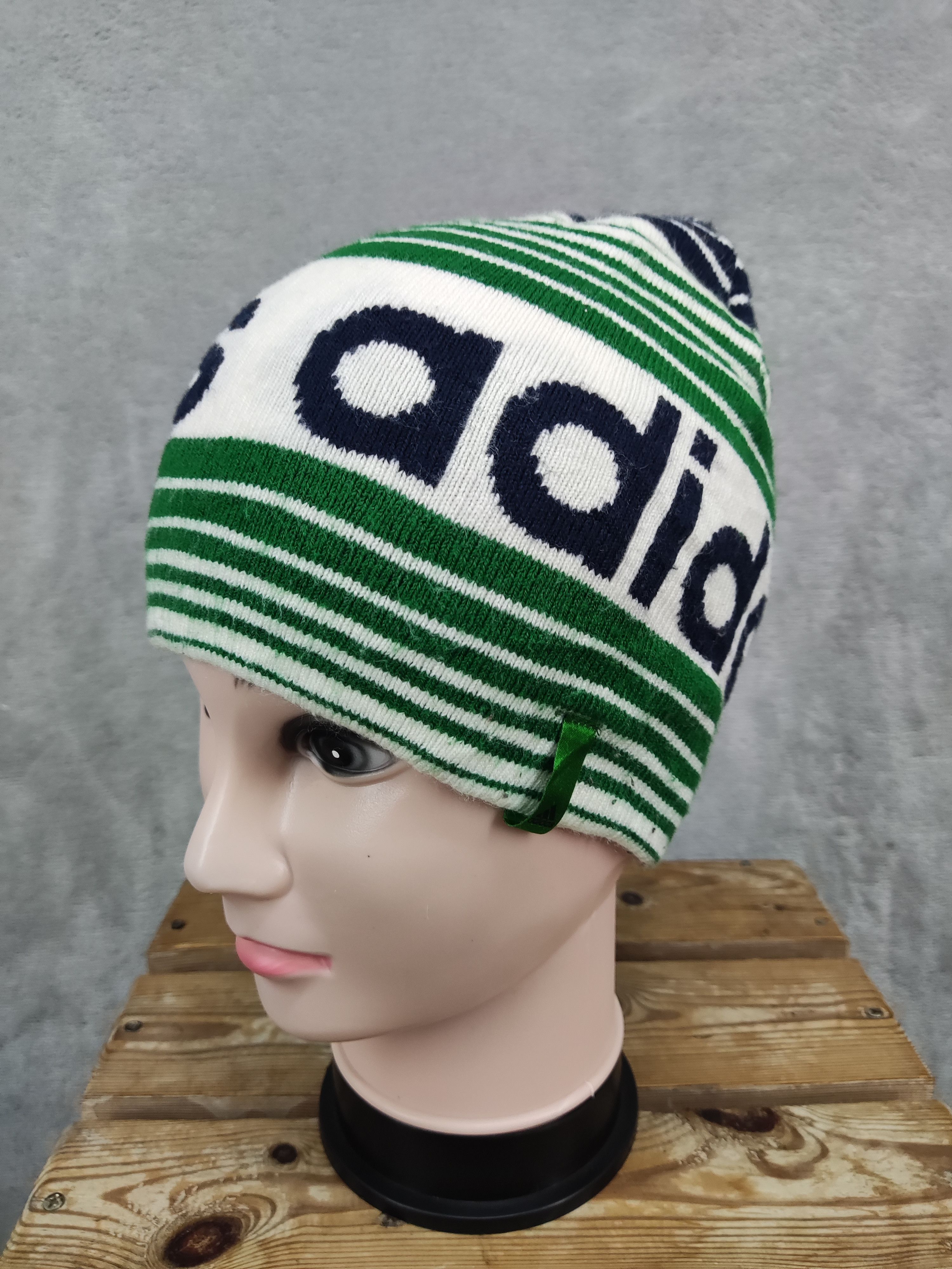 image of Adidas Spellout Beanie Hat in White Mix, Men's
