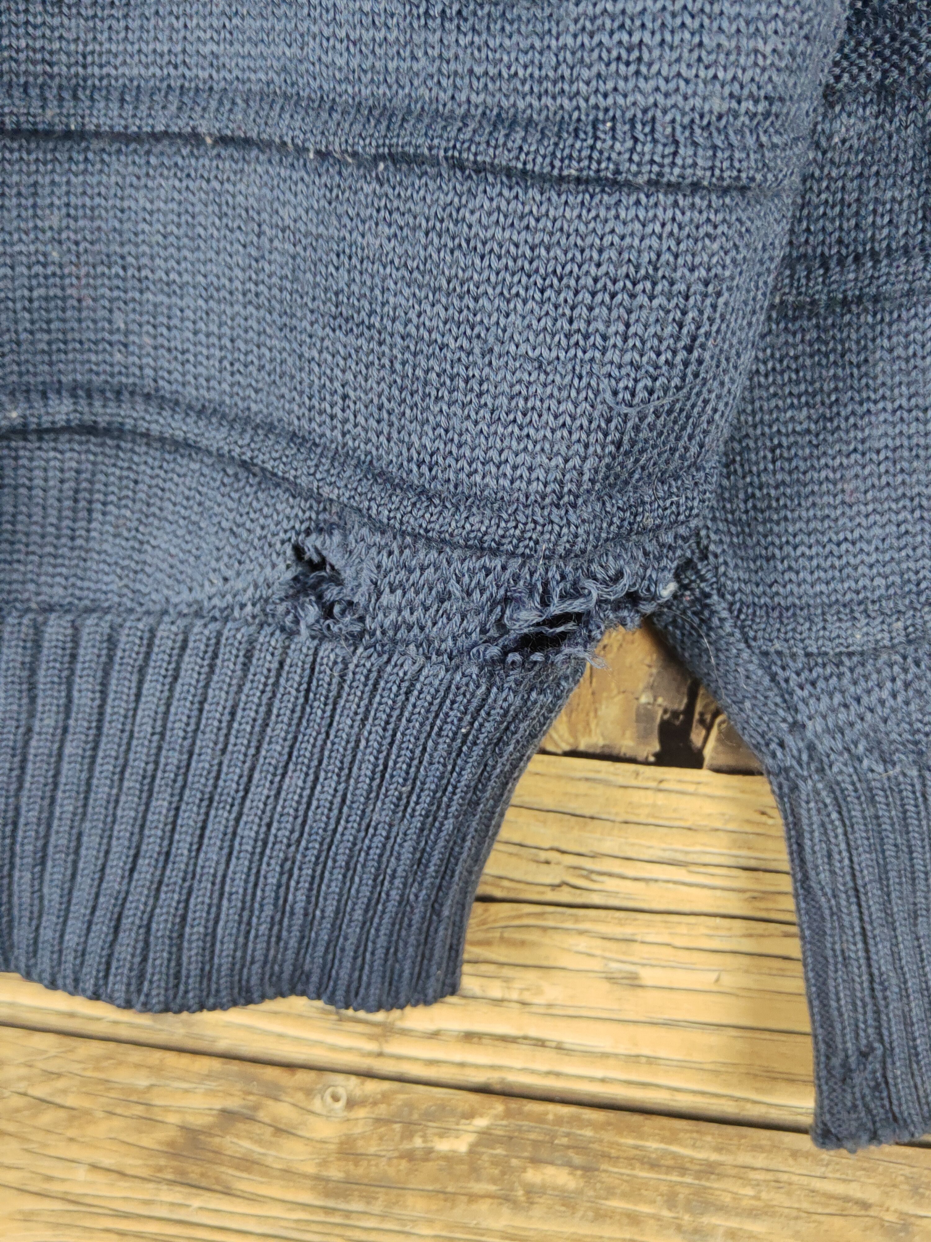 Vintage Exvess ripped distressed Blue Knitwear Sweatshirts #W1523 Size US M / EU 48-50 / 2 - 12 Thumbnail