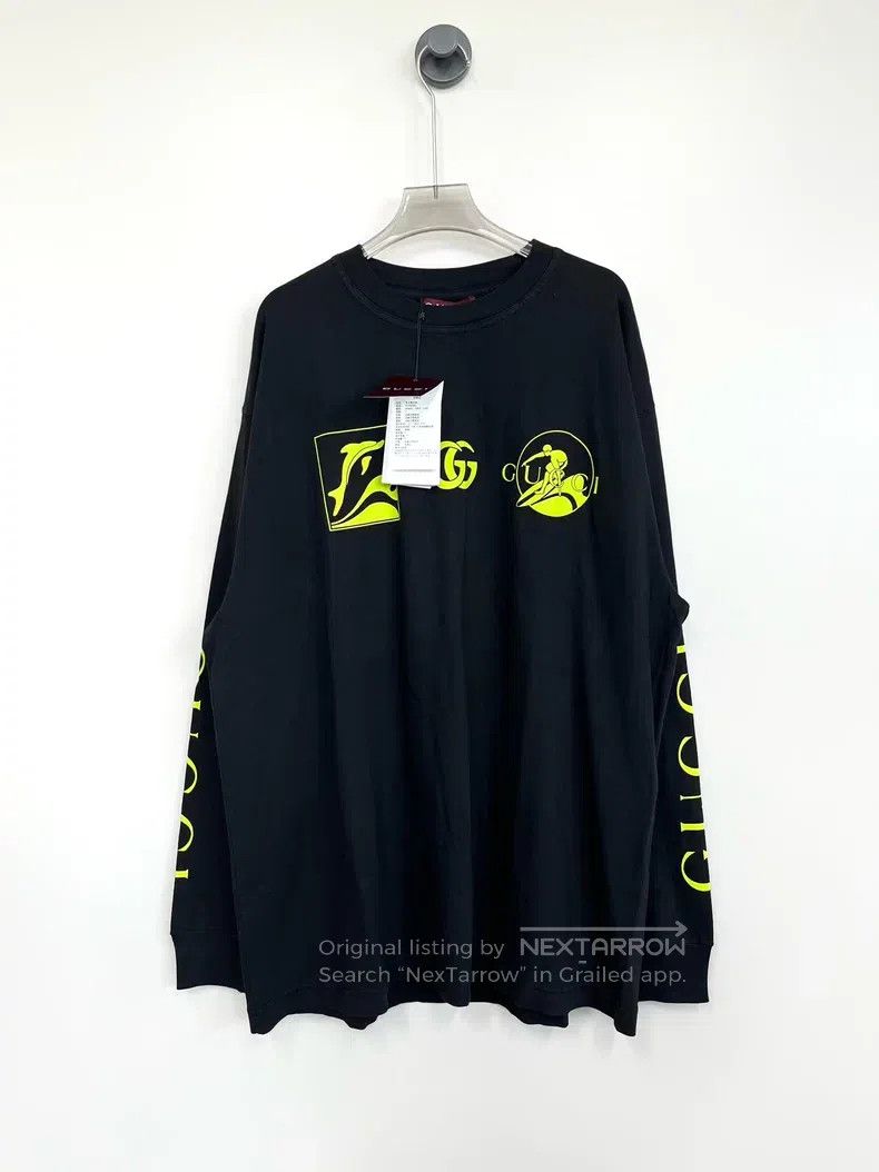 Gucci Gucci Black logo printed long-sleeved sweatshirt Size US L / EU 52-54 / 3 - 1 Thumbnail