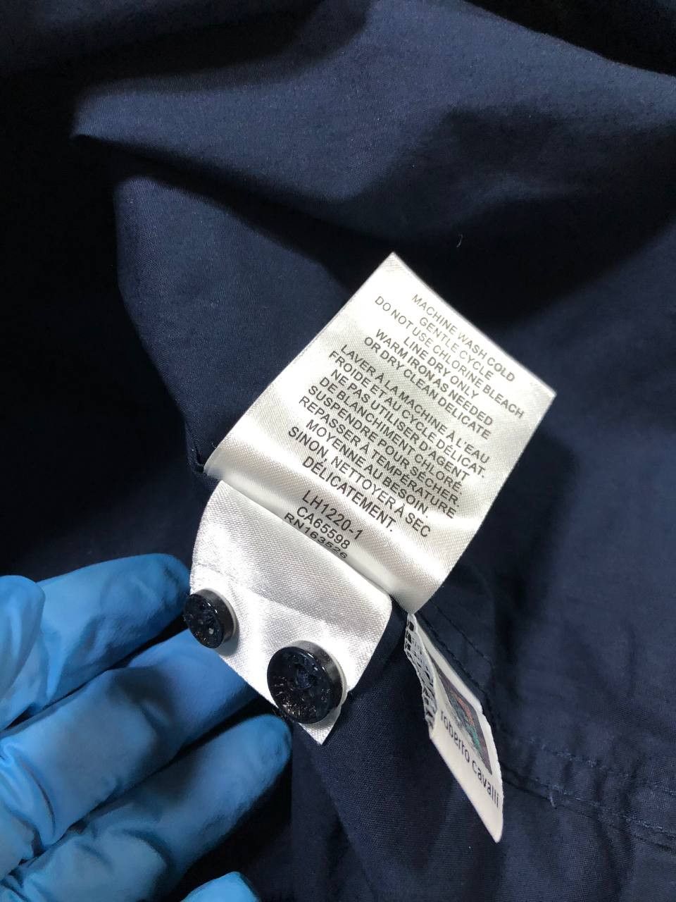 Roberto Cavalli Roberto Cavalli Navy Blue Cotton Dress Formal Shirt Size US M / EU 48-50 / 2 - 4 Thumbnail