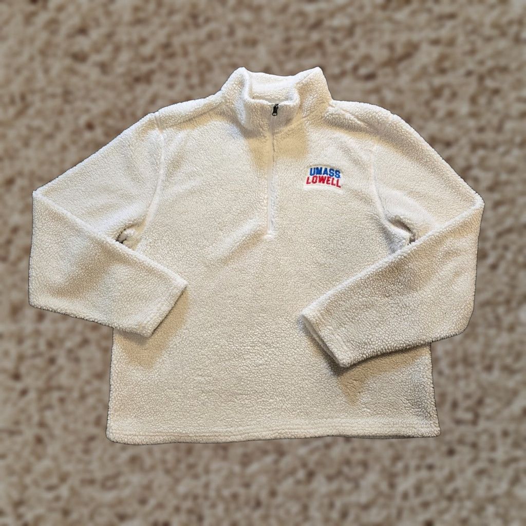 Vintage U Mass Lowell Sweatshirt Mens XL White Embroidered Fleece 1/4 Zip Casual Size US XL / EU 56 / 4 - 1 Thumbnail