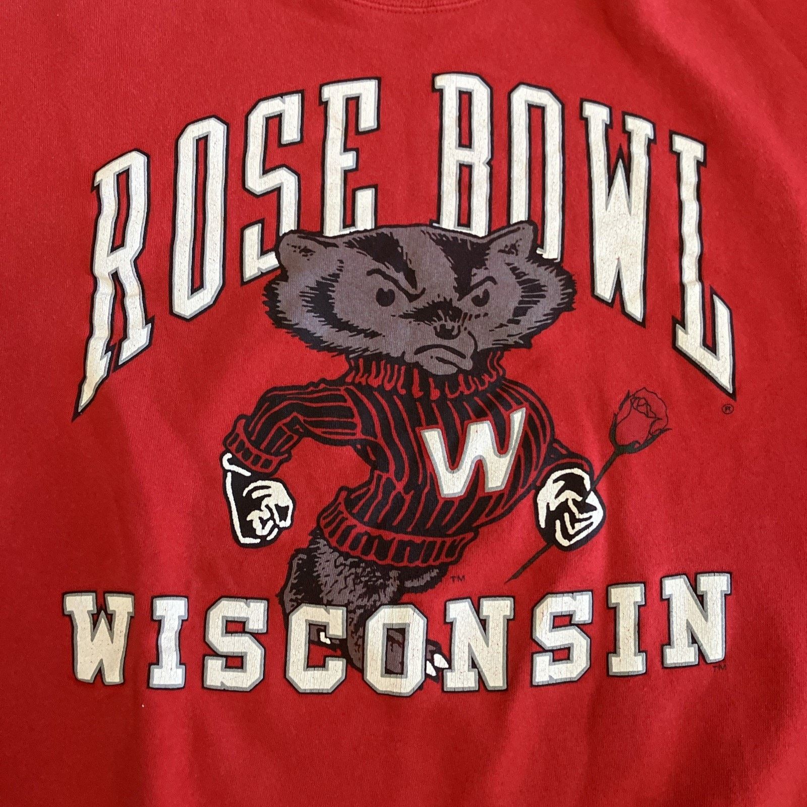 Other Vtg Wisconsin Badgers Sweatshirt Mens Large Red Rose Bowl Size US L / EU 52-54 / 3 - 2 Thumbnail