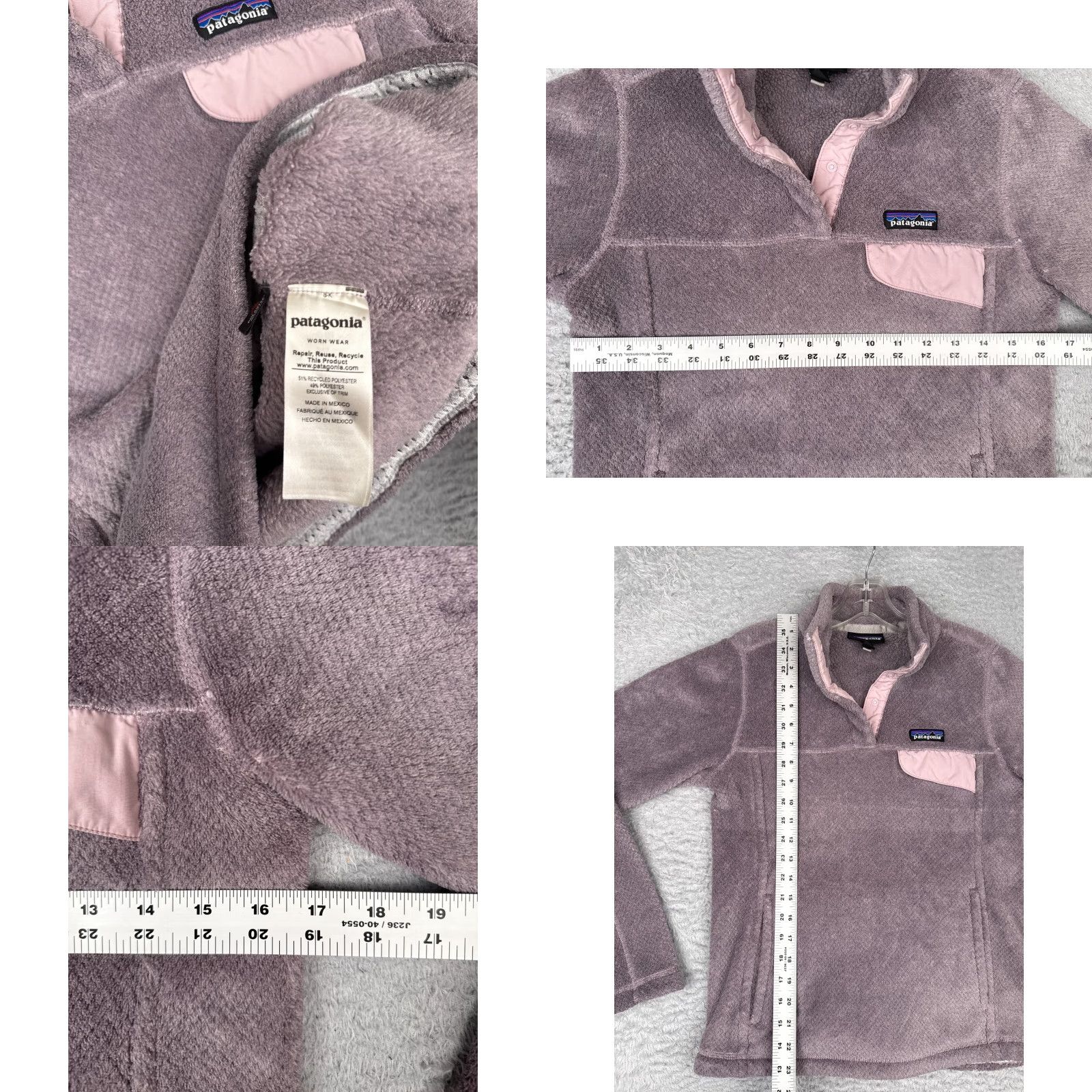 Patagonia Patagonia Womens Small Pink Re-Tool Snap-T Pullover Mock Neck Fleece Sweatshirt 1/4 Zip Logo Vintage No Size S / US 4 / IT 40 - 8 Thumbnail
