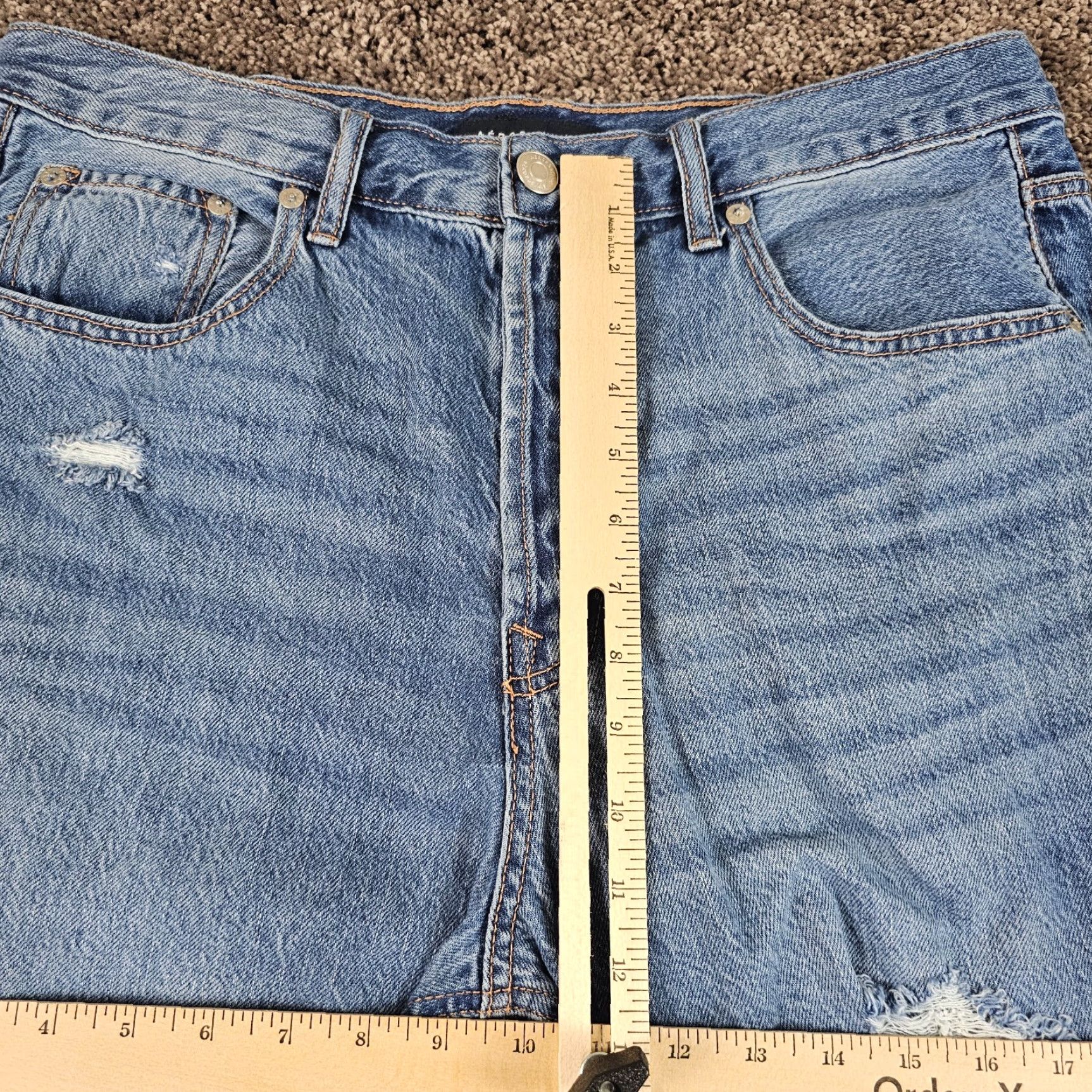 Vintage Aéropostale Jeans Womens 14 Straight Distressed Medium Wash Blue 90s 33x31 Size 33" - 4 Thumbnail