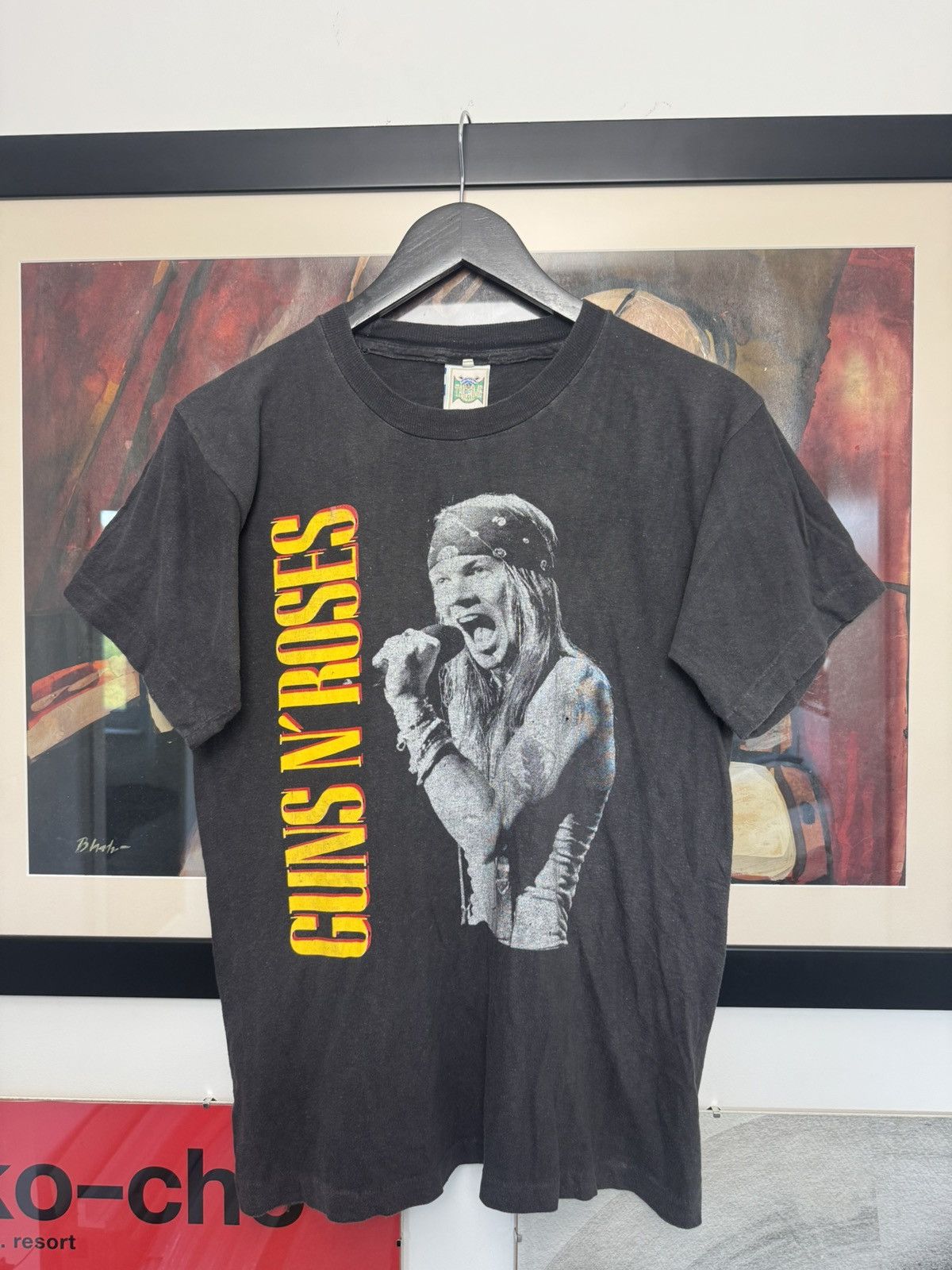 Vintage 90s Guns N Roses Rock Band Tee Rare Print Axl Rose