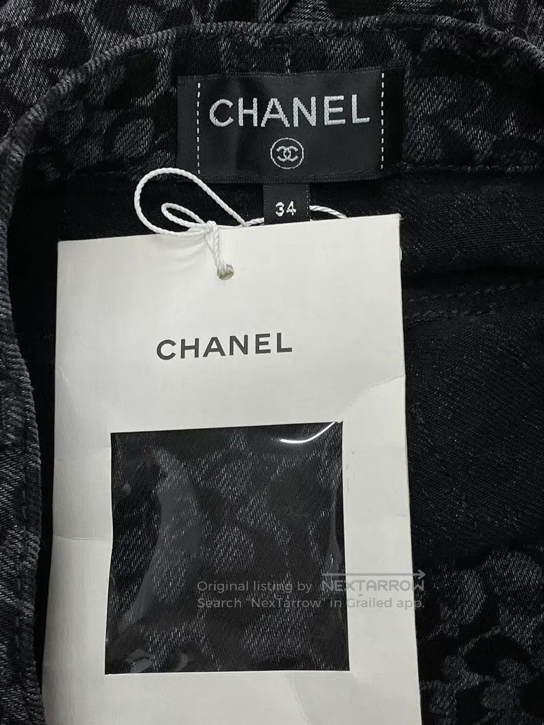 Chanel Chanel 24B black and gray camelia print jeans Size 42" / US 20 - 3 Thumbnail