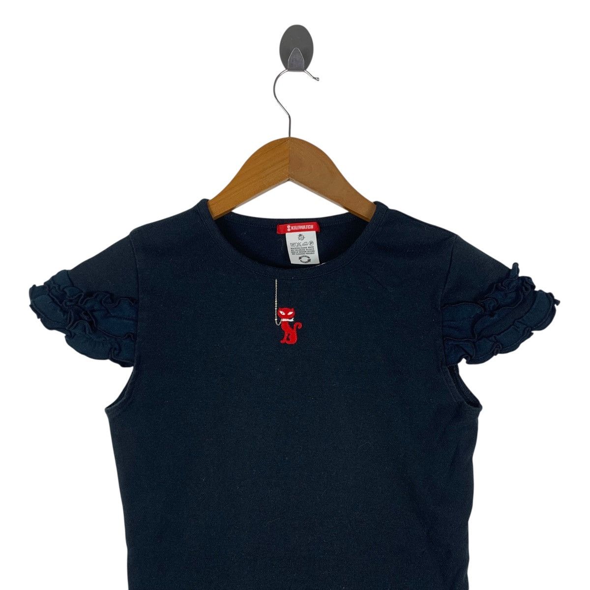 Vintage KILIWATCH Paris Tokyo Cat With Chain Black TShirt Size M / US 6-8 / IT 42-44 - 2 Thumbnail