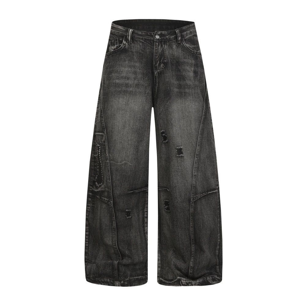 Vintage Punk-style distressed washed denim jeans for men Size US 32 / EU 48 - 1 Thumbnail