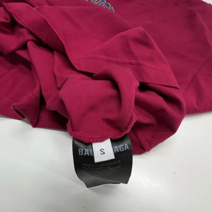 Balenciaga Balenciaga Balenciaga Logo Print Loose Red TShirt -2507 Size US S / EU 44-46 / 1 - 3 Thumbnail