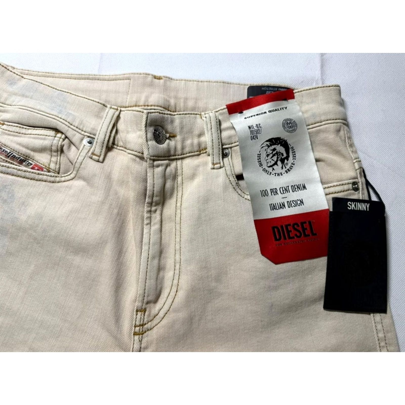Diesel Diesel D-Amny Biker Skinny Jeans Beige Design Denim Pant | Men'S | Size 30 Size US 30 / EU 46 - 5 Thumbnail