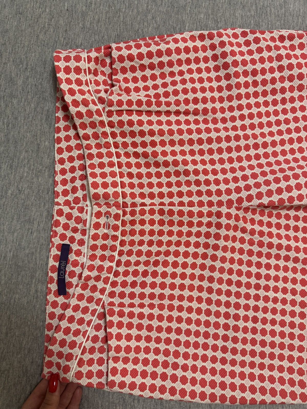Laurel Laurel Red Geometric Pattern Pants Vintage Designer Trousers Size 34" / US 12 / IT 48 - 2 Thumbnail
