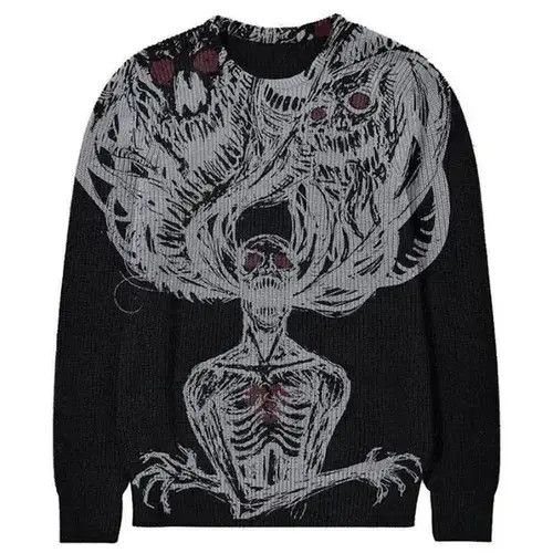 VIBE Knitted Gothic Punk Style Sweater Pullover Unisex Size US XL / EU 56 / 4 - 1 Thumbnail