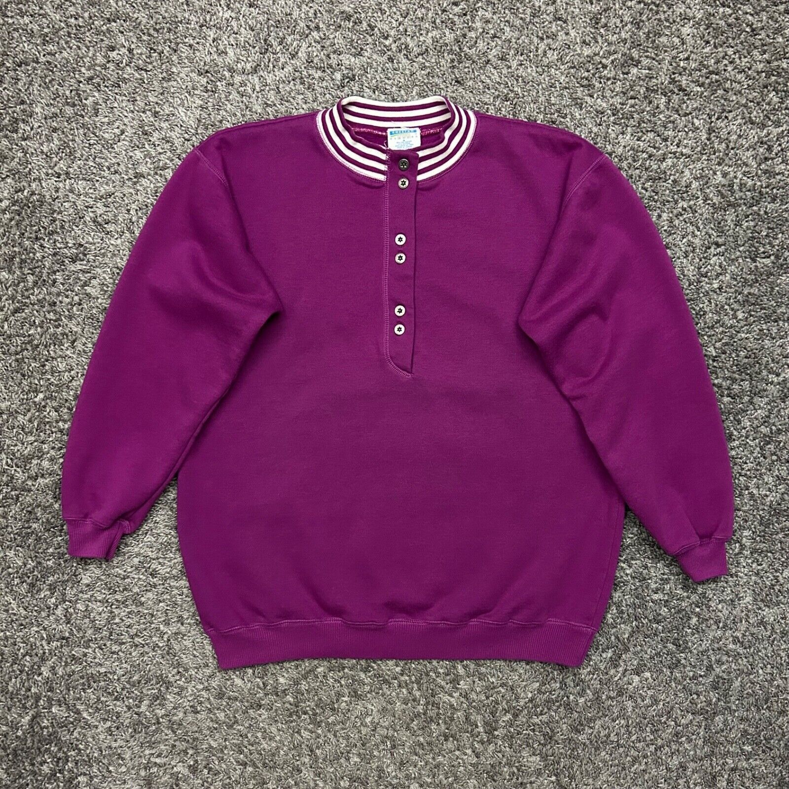 Vintage Vintage 80s Blank Sweatshirt Crewneck Pullover Striped Size M / US 6-8 / IT 42-44 - 8 Thumbnail