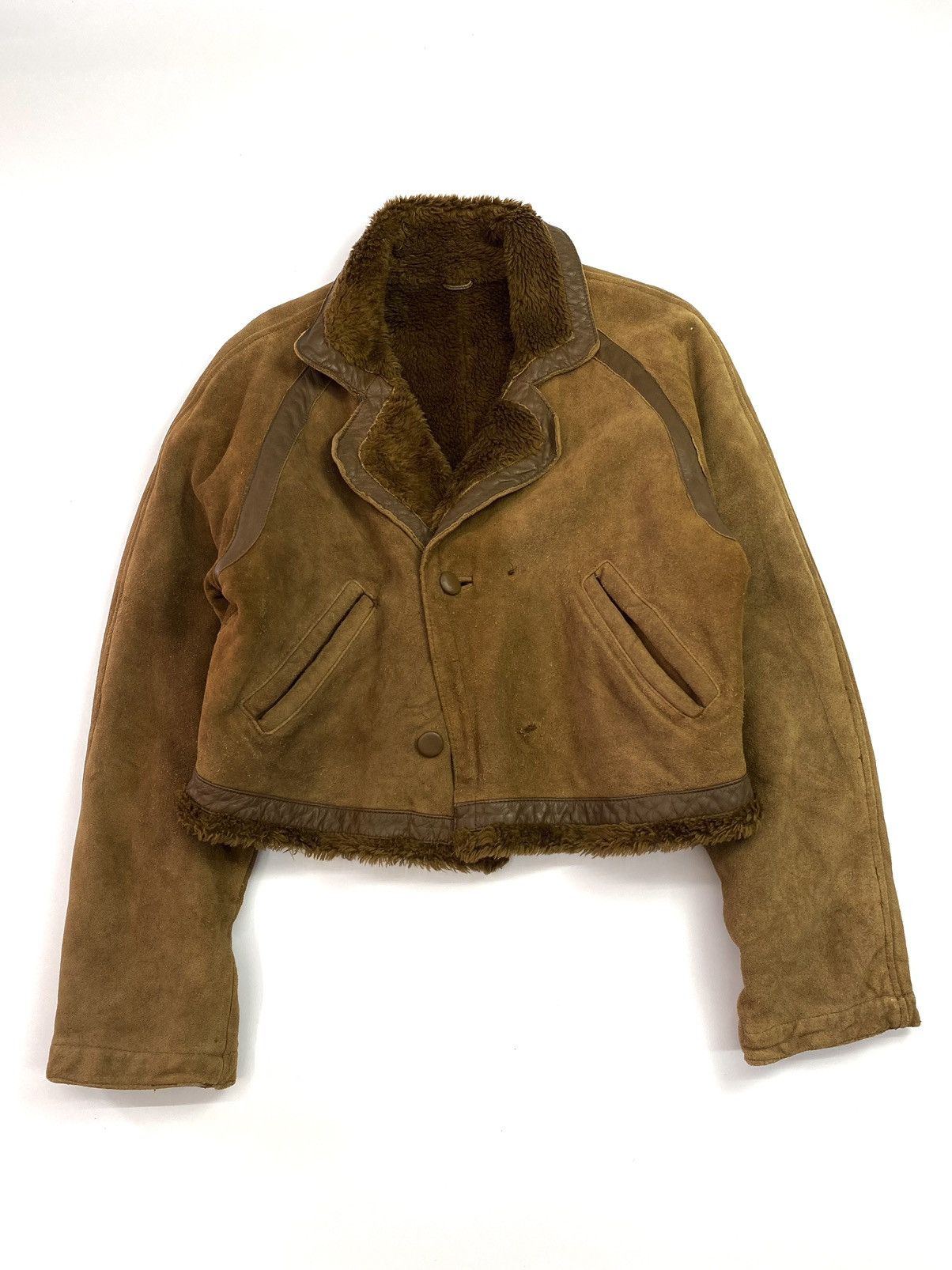 Designer × Vintage Suede leather sherpa jacket gallery seamore Size US M / EU 48-50 / 2 - 1 Thumbnail