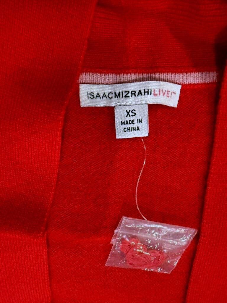 Isaac Mizrahi NWT Open Front Cashmere Cardigan-Rouge Size XS / US 0-2 / IT 36-38 - 6 Thumbnail
