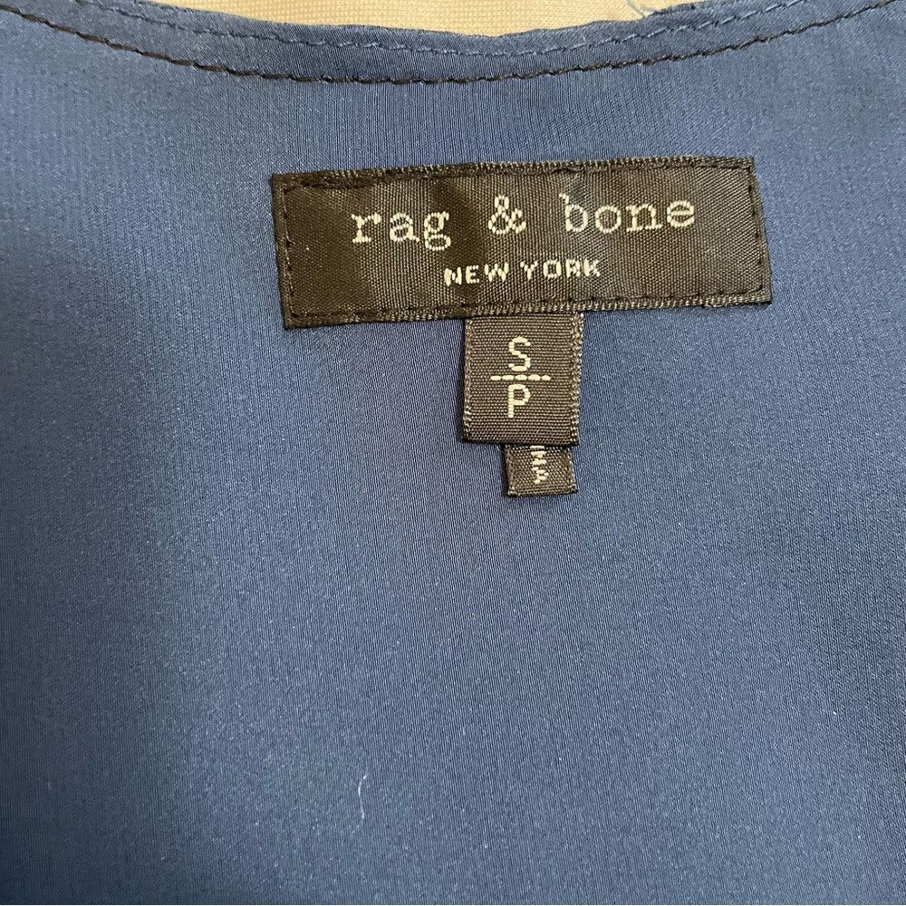 Rag & Bone Rag & Bone Shields Silk Long Sleeve Cobalt Blue Top Blouse Size S / US 4 / IT 40 - 8 Thumbnail