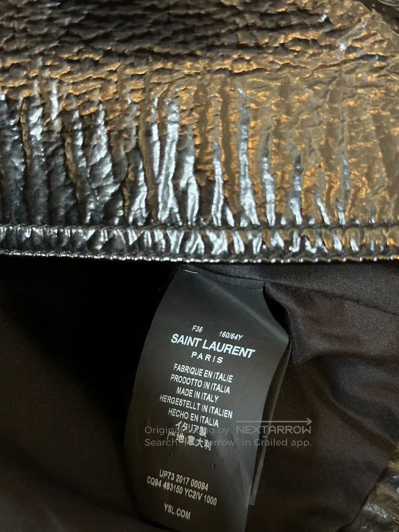 Saint Laurent Paris Saint Laurent Paris size F36 Leather Mini Skirt Size 25" / US 0 / IT 36 - 6 Thumbnail